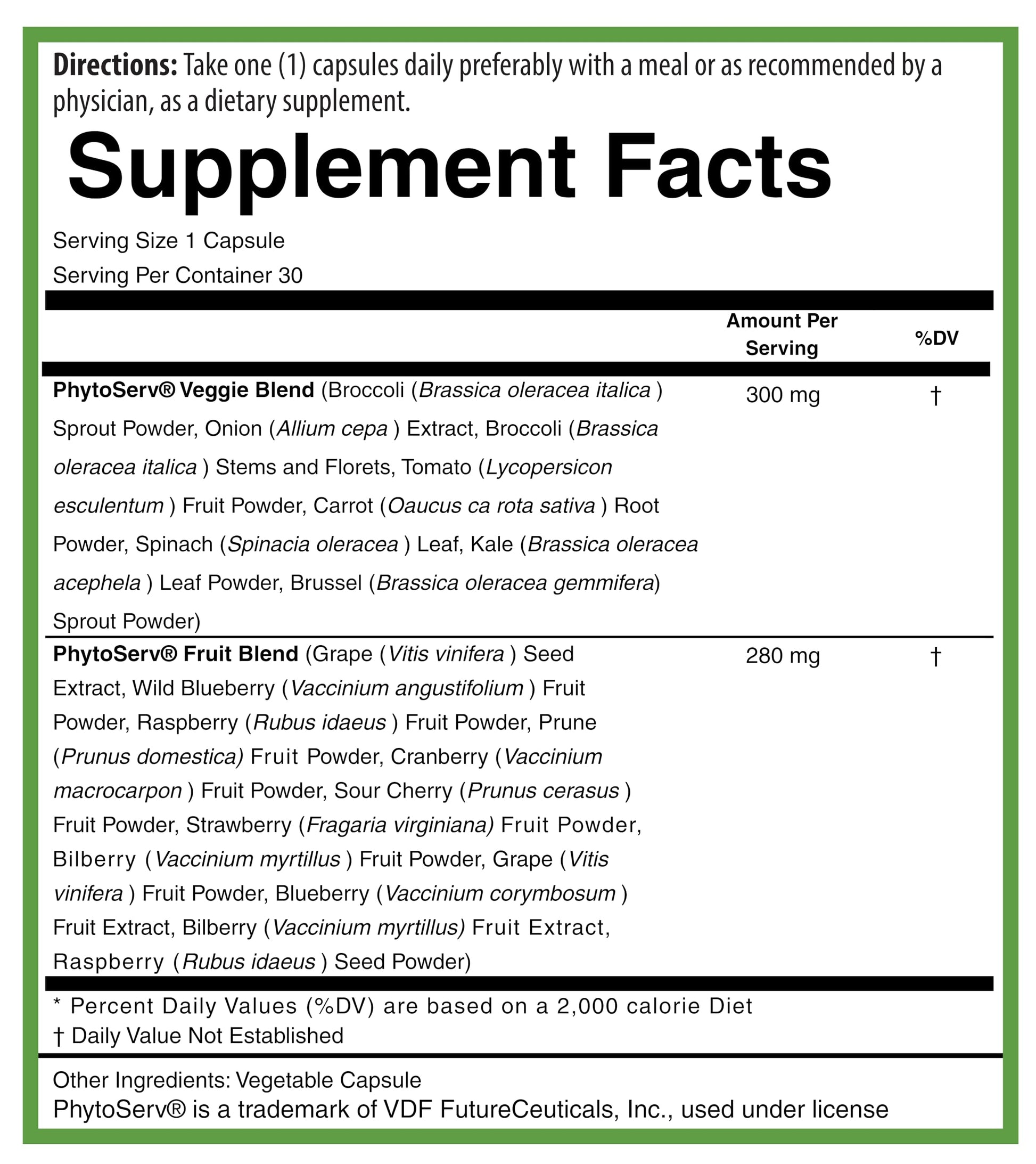 PURE® Greens & Reds Capsules - 30 Servings - 9 Daily Servings of Fruits & Vegetables in 1 Capsule - PhytoServ® Superfood Blend with Broccoli, Kale & Berries - Plant-Based Phytonutrient Shield PURE uk supplements