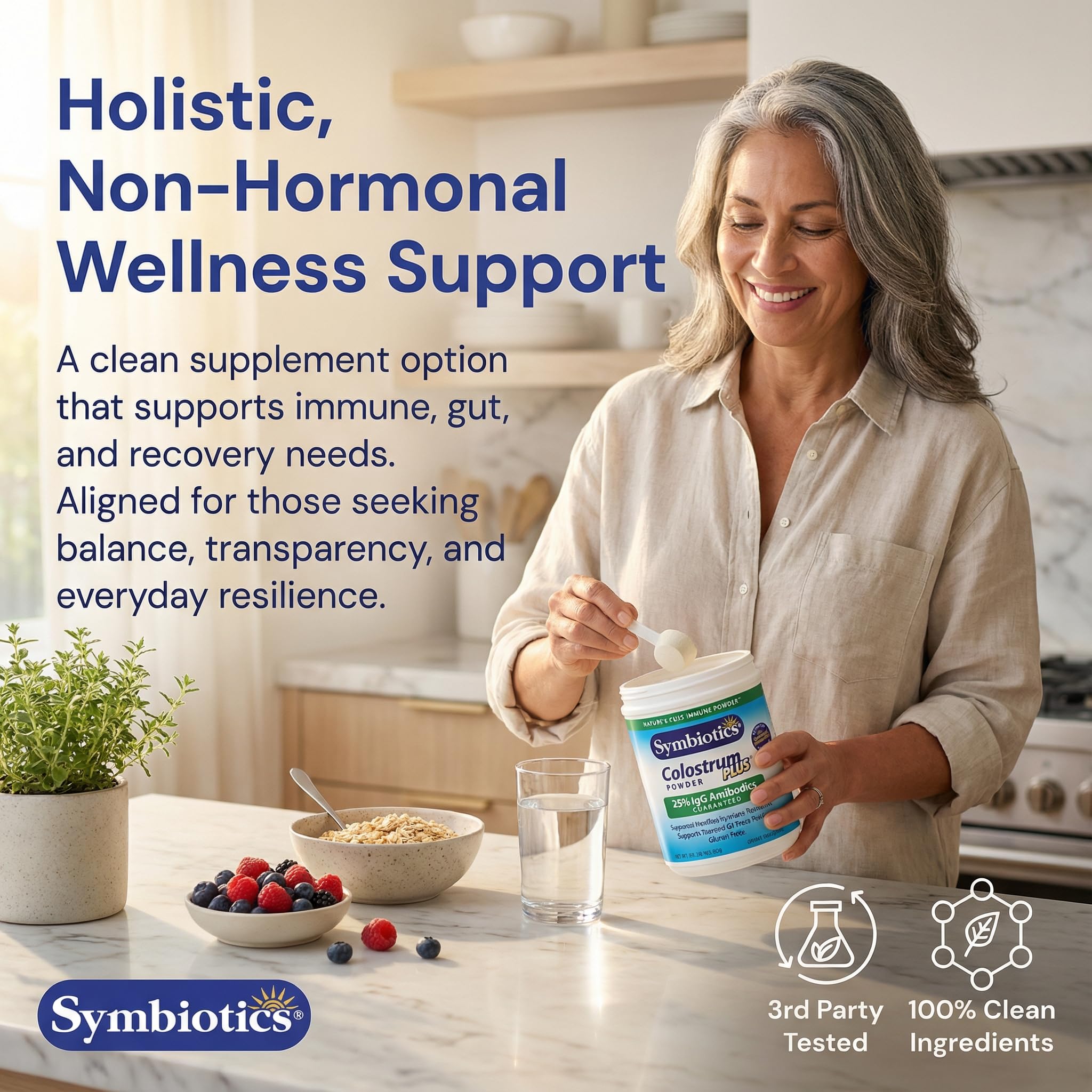 Symbiotics Colostrum Plus Powder 2.25 oz – Immune & Muscle Recovery Support, 25% IgG Immunoglobulins, Gut Health & Training Resilience, Unflavored, Gluten Free - 2.25 oz Symbiotics uk supplements