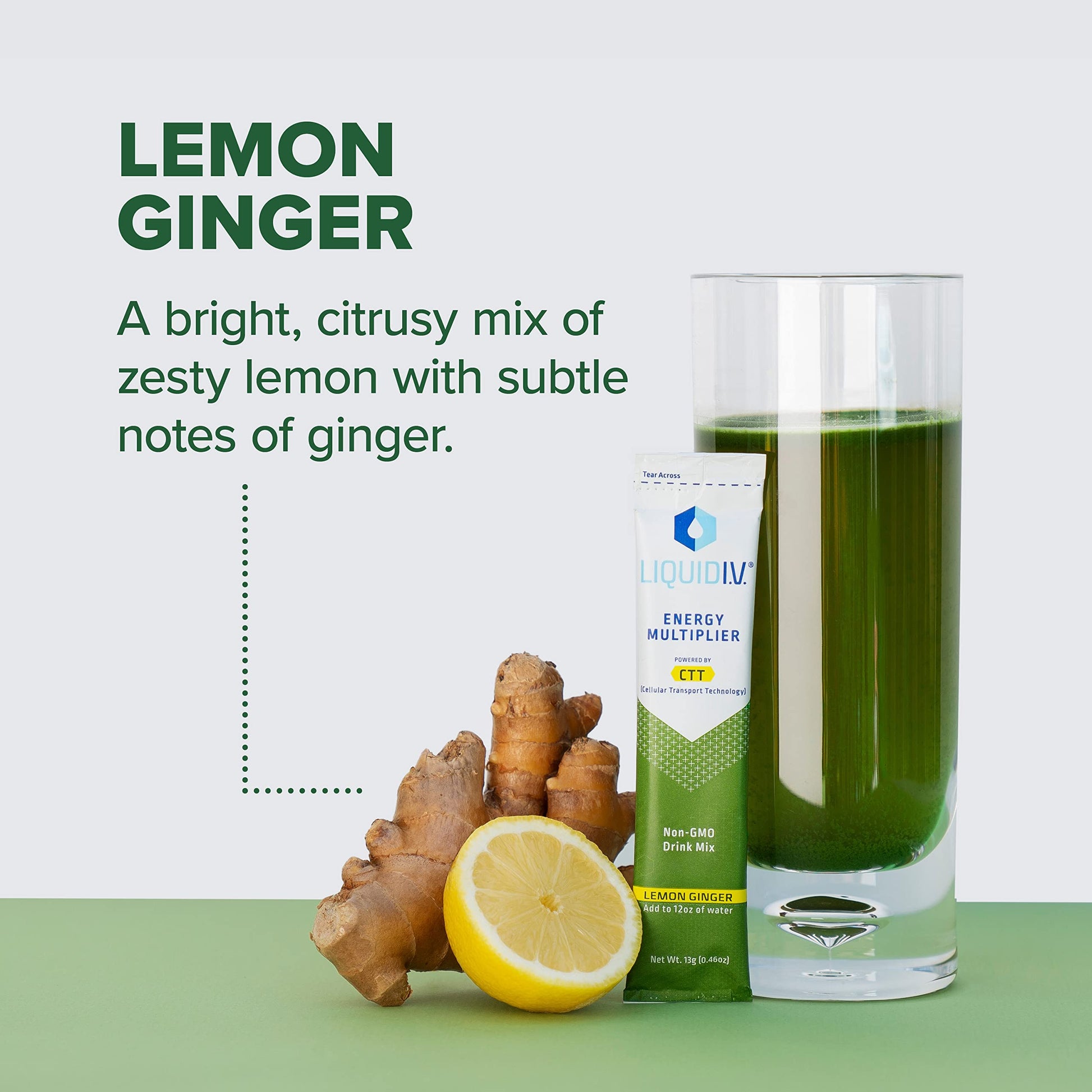 Liquid I.V. Hydration + Energy Multiplier - Lemon Ginger - Hydration Powder Packets Liquid I.V. uk supplements