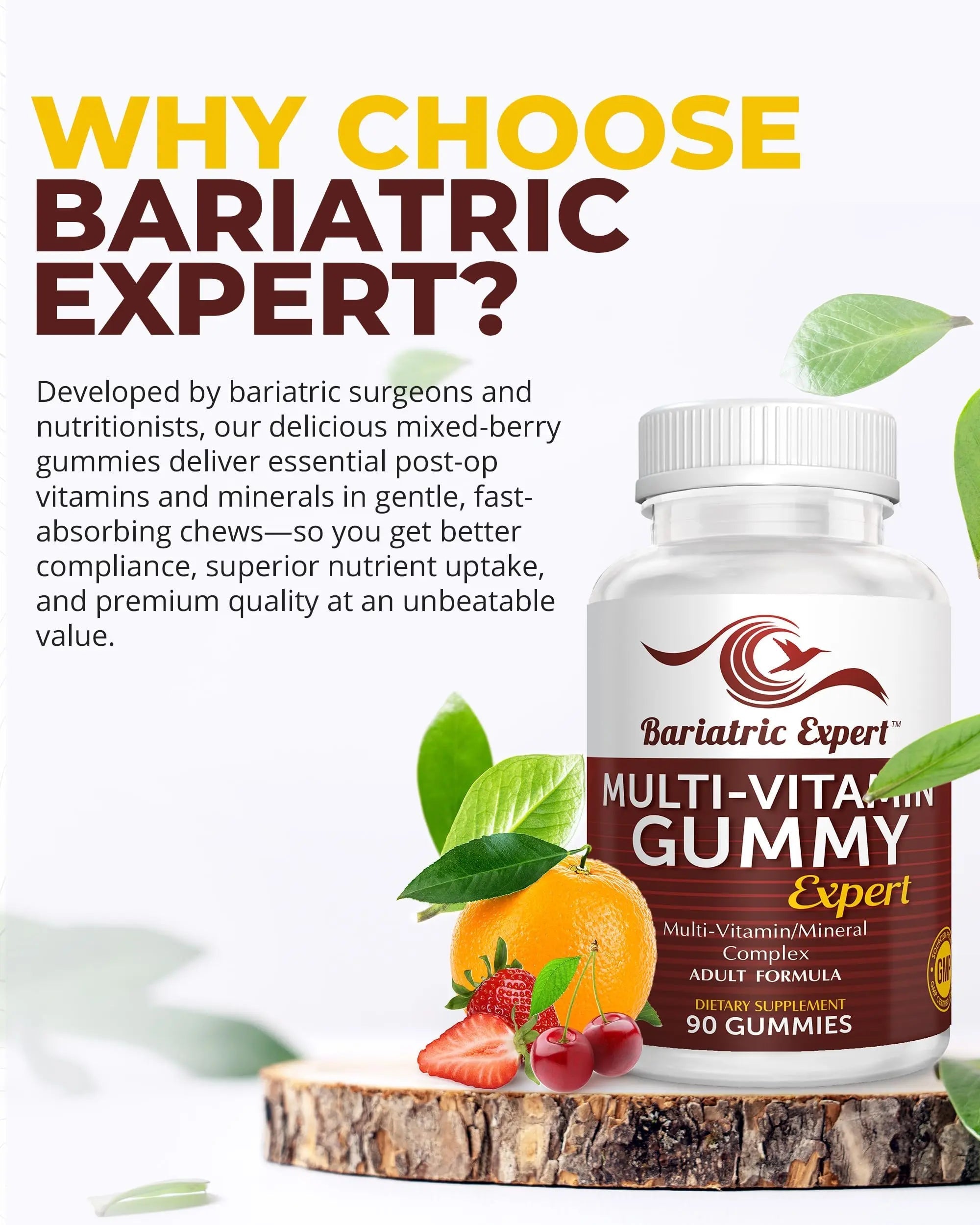 Bariatric Expert Multivitamin Gummies – Fast-Melting Dietary Supplement for Adults Post-Gastric Sleeve and Bypass, Nutritionist Recommended, 90 Count Bariatric Food Expert uk supplements