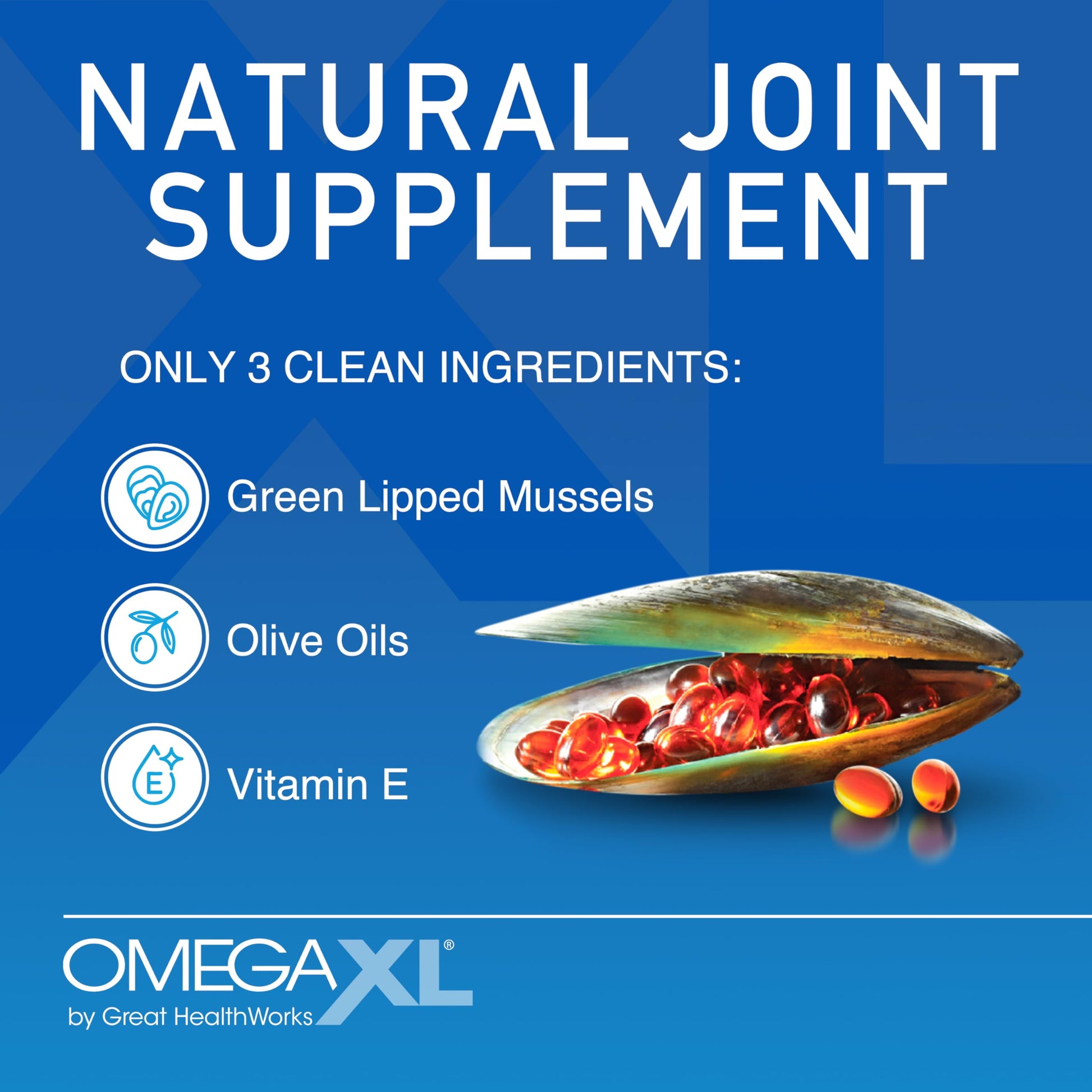 OmegaXL Joint Support Supplement, for Relief - Natural Muscle Support, Green Lipped Mussel Oil, Soft Gel Pills, Drug-Free, 60 Count OmegaXL uk supplements