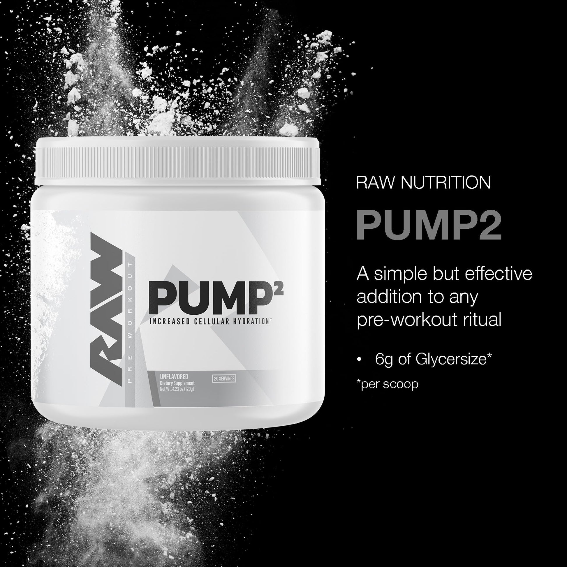 RAW Pump2 Pre Workout | Glycerol Pump Pre Workout Supplement, Pair Pump Supplement for Best Results Or Any Preworkout Powder | Enhanced Hydratio RAW uk supplements