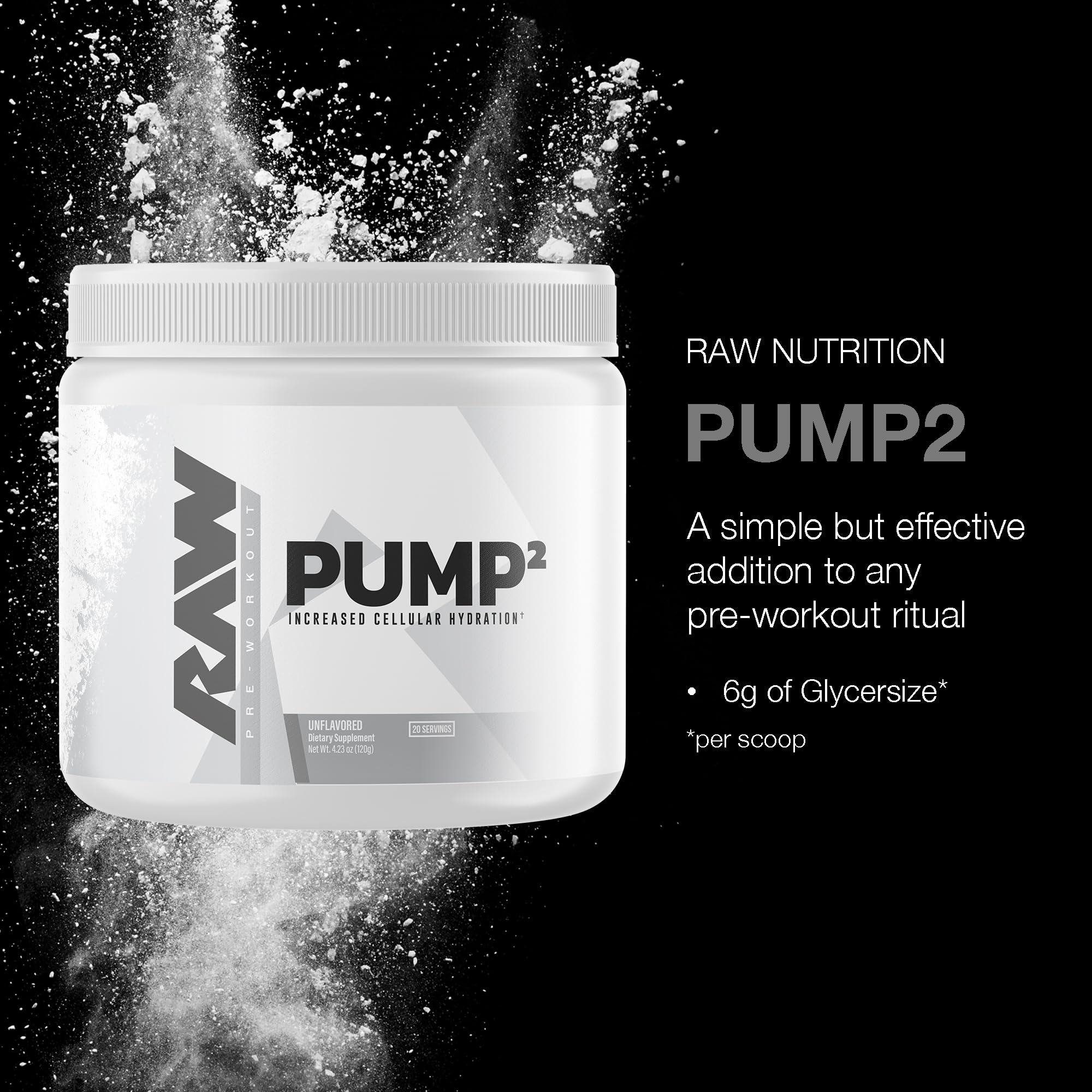 RAW Pump2 Pre Workout | Glycerol Pump Pre Workout Supplement, Pair Pump Supplement for Best Results Or Any Preworkout Powder | Enhanced Hydratio RAW uk supplements
