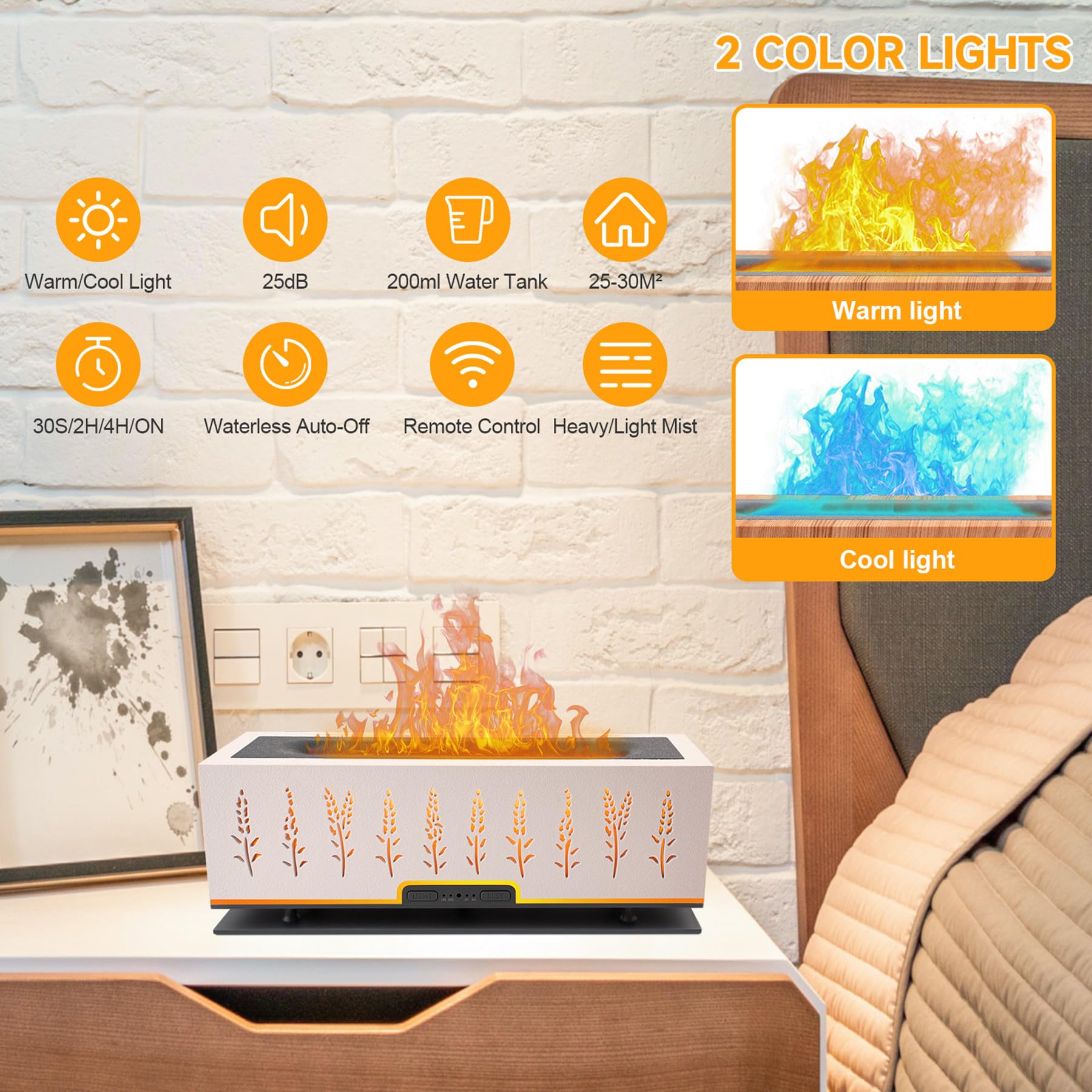 WENPHONE Flame Air Aroma Diffuser Humidifier, Essential Oil Diffuser, 200ml Aromatherapy Diffuser WENPHONE uk supplements