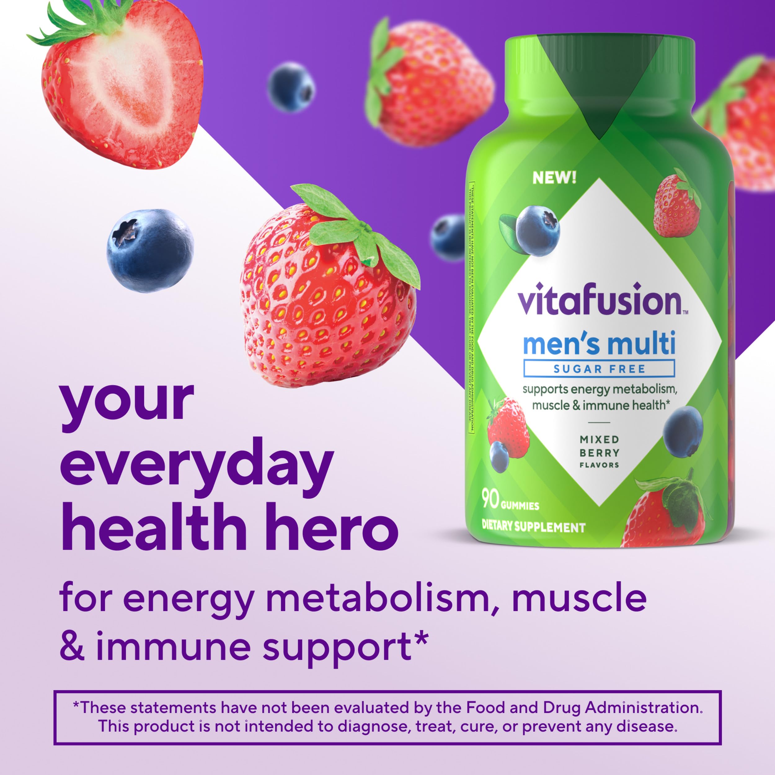 vitafusion Sugar Free Men’s Multi Daily Gummy Multivitamins, Supports Energy Metabolism, Muscle and Immune Health Vitafusion uk supplements