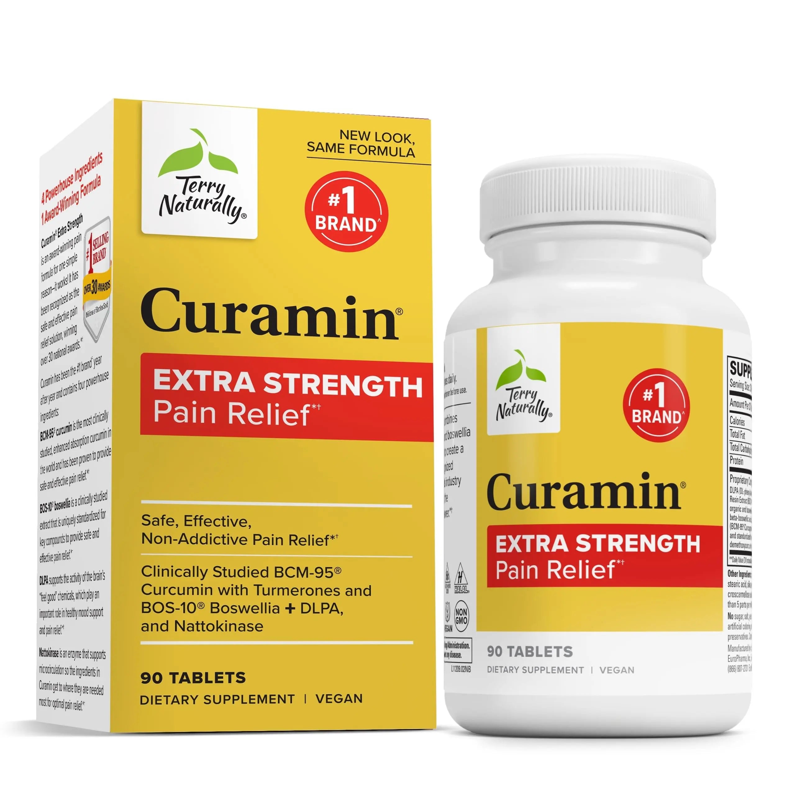 Terry Naturally Curamin Extra Strength - Curcumin & Boswellia for Healthy Circulation Support - Turmeric Supplement to Support Joints, Muscle Health & Endorphin Production - 90 Tablets Terry Naturally uk supplements