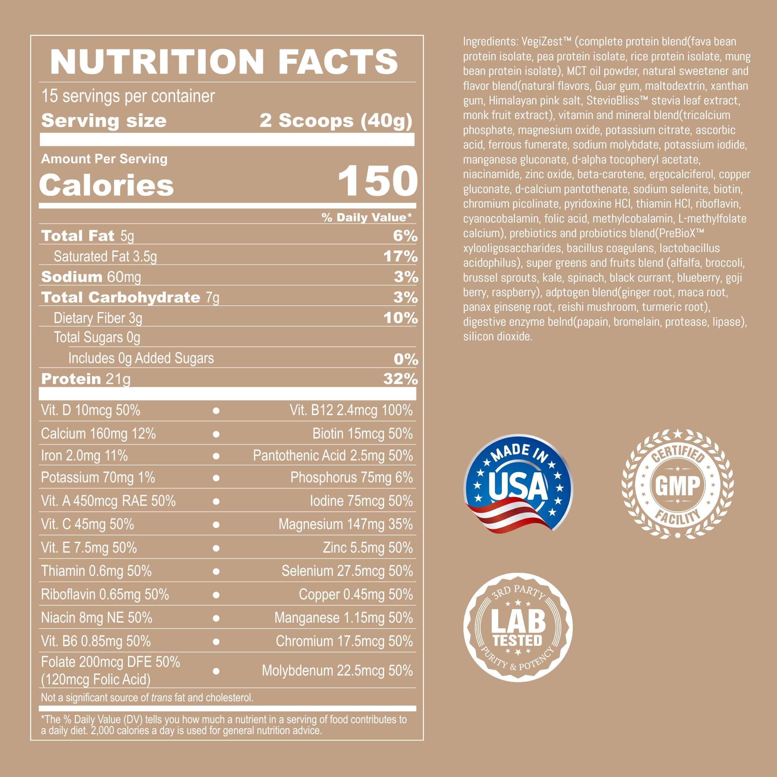 UpNourish Vanilla Cookie Vegan Protein Powder 54 Superfoods Powder,1.5 Billion CFU Probiotics 21g Plant Based Protein,No Sugar No Dairy No GMO Dairy Free,Meal Replacement Shake Keto-Friendly Low-Carb Diet,15 Servings UpNourish uk supplements