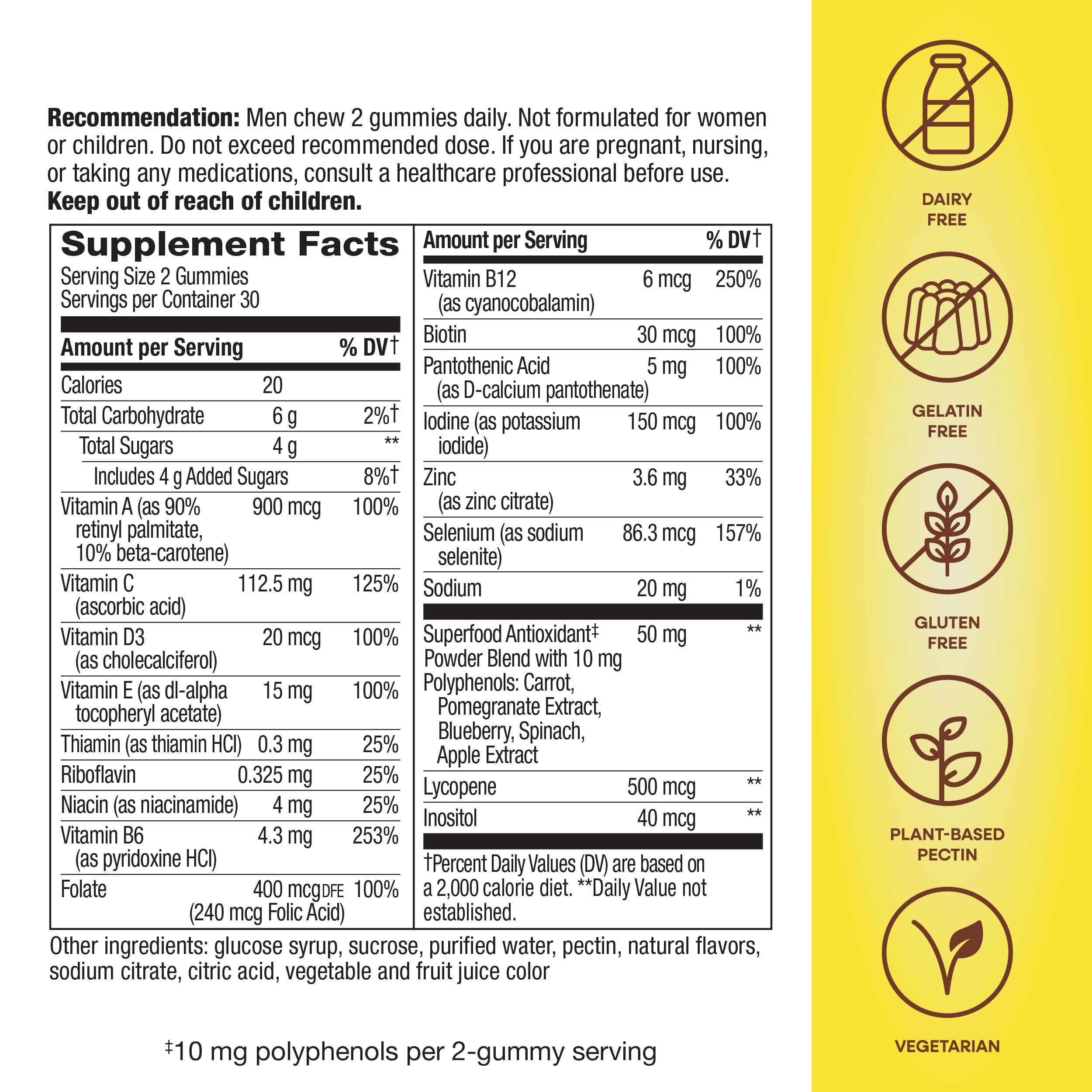 Nature's Way Alive! Men's Multivitamin Gummies, Supports Energy Metabolism*, Muscle Function*, Superfood Antioxidants(1) Nature's Way uk supplements