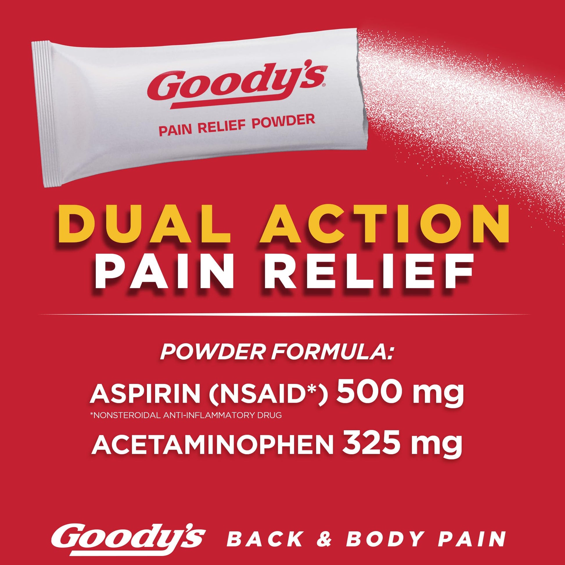 Goody's Body Ache & Back Pain Relief Powder, Dual Action with Acetaminophen & Aspirin, Caffeine-Free, 6 Count, Pack of 12 Goody's uk supplements