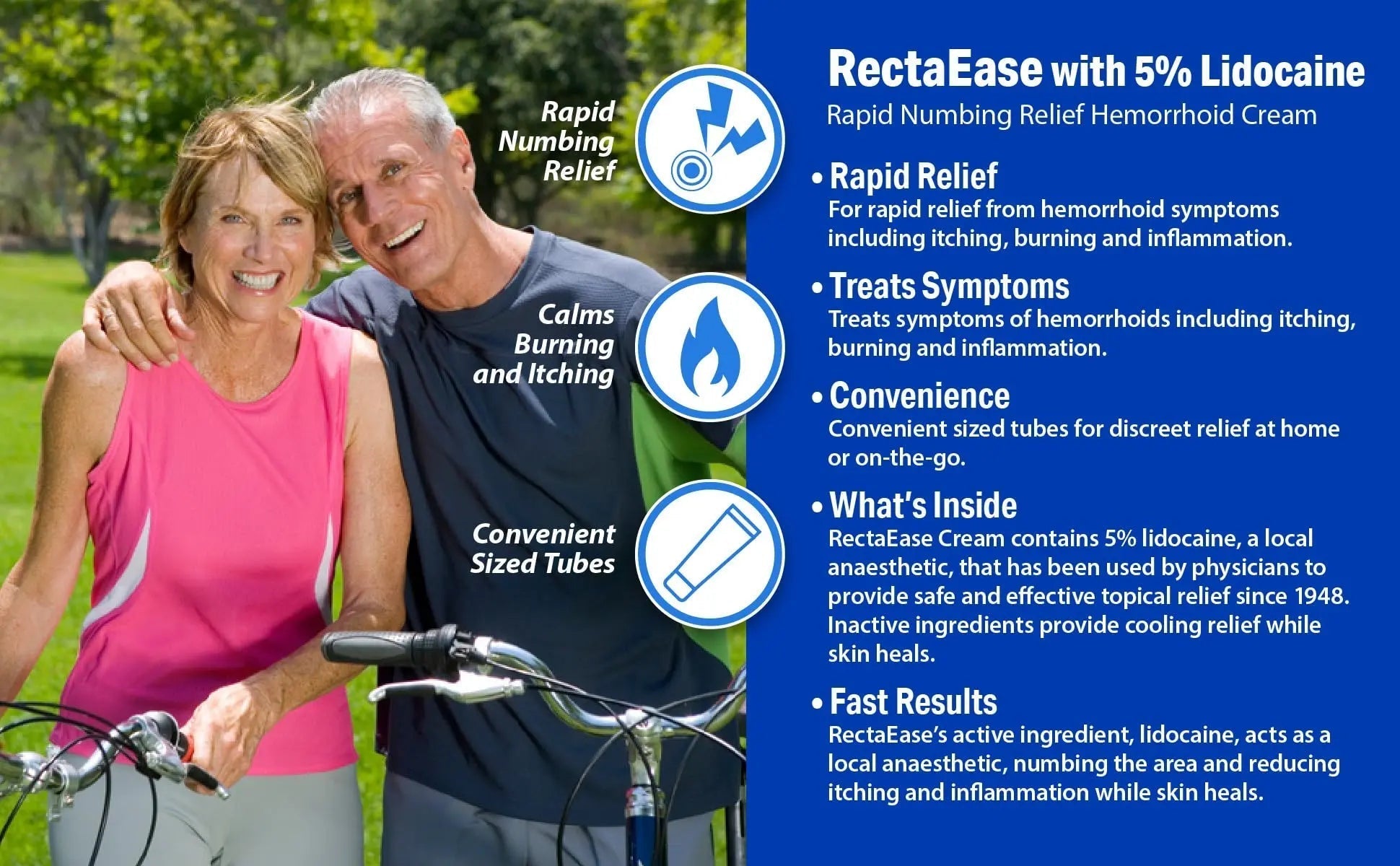 RectaEase 5% Lidocaine Hemorrhoid Topical Relief Cream, Rapid Numbing for Itching & Burning, Extra Strength Anorectal Treatment for Sensitive Areas, Advanced Formula for Fast Soothing Care, 1 oz Tube RectaEase uk supplements
