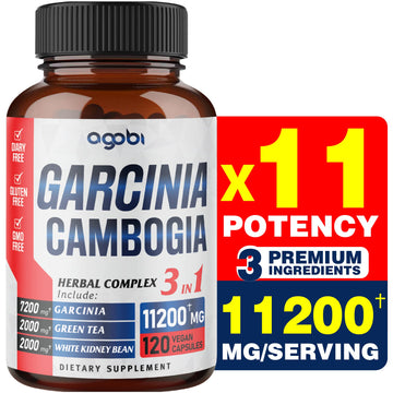 agobi 3in1 Garcinia Cambogia Extract Capsules - 11200mg Herbal Supplement for Body Health agobi uk supplements
