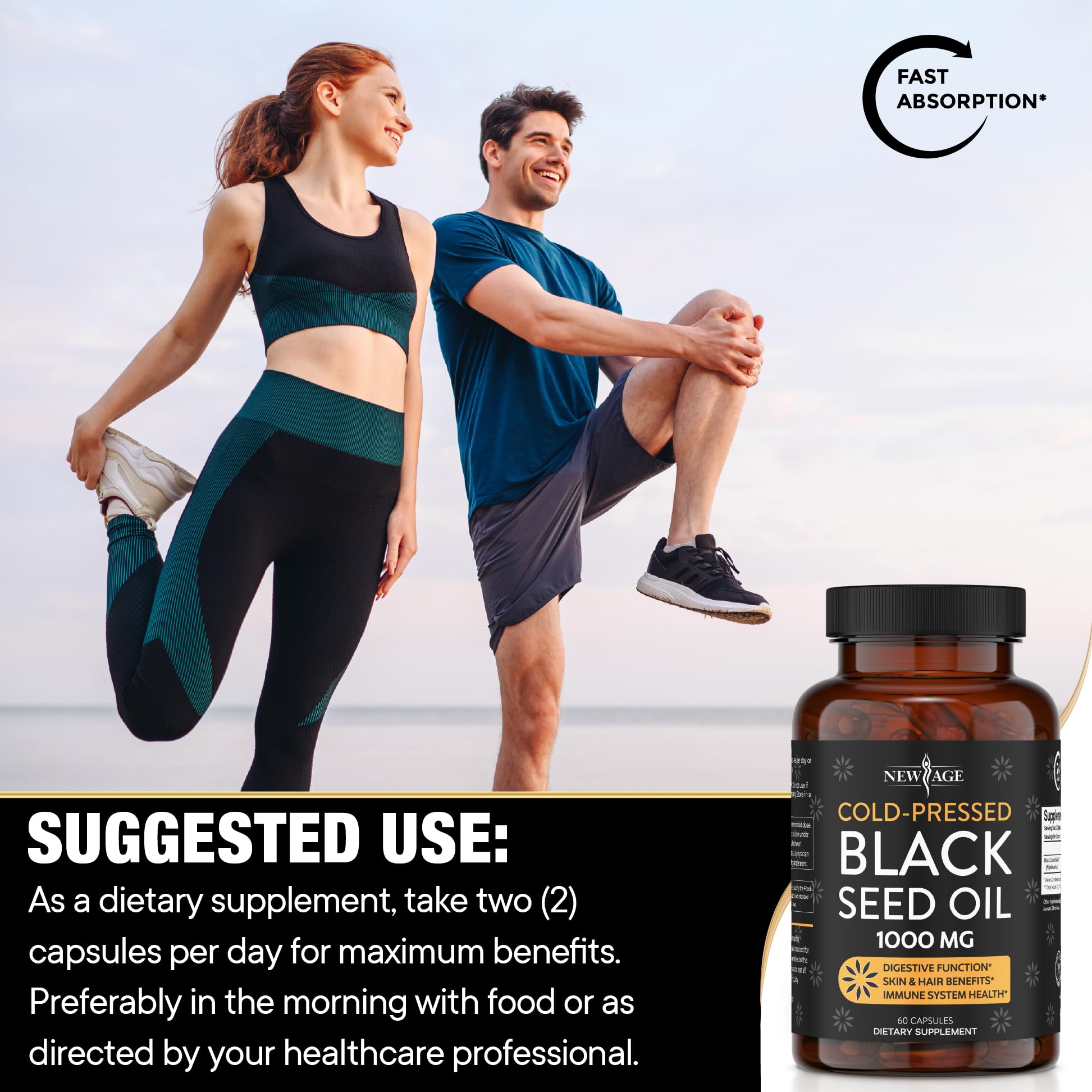 Black Seed Oil Softgel Capsules - Premium Cold-Pressed Nigella Sativa Producing Pure NEW AGE uk supplements