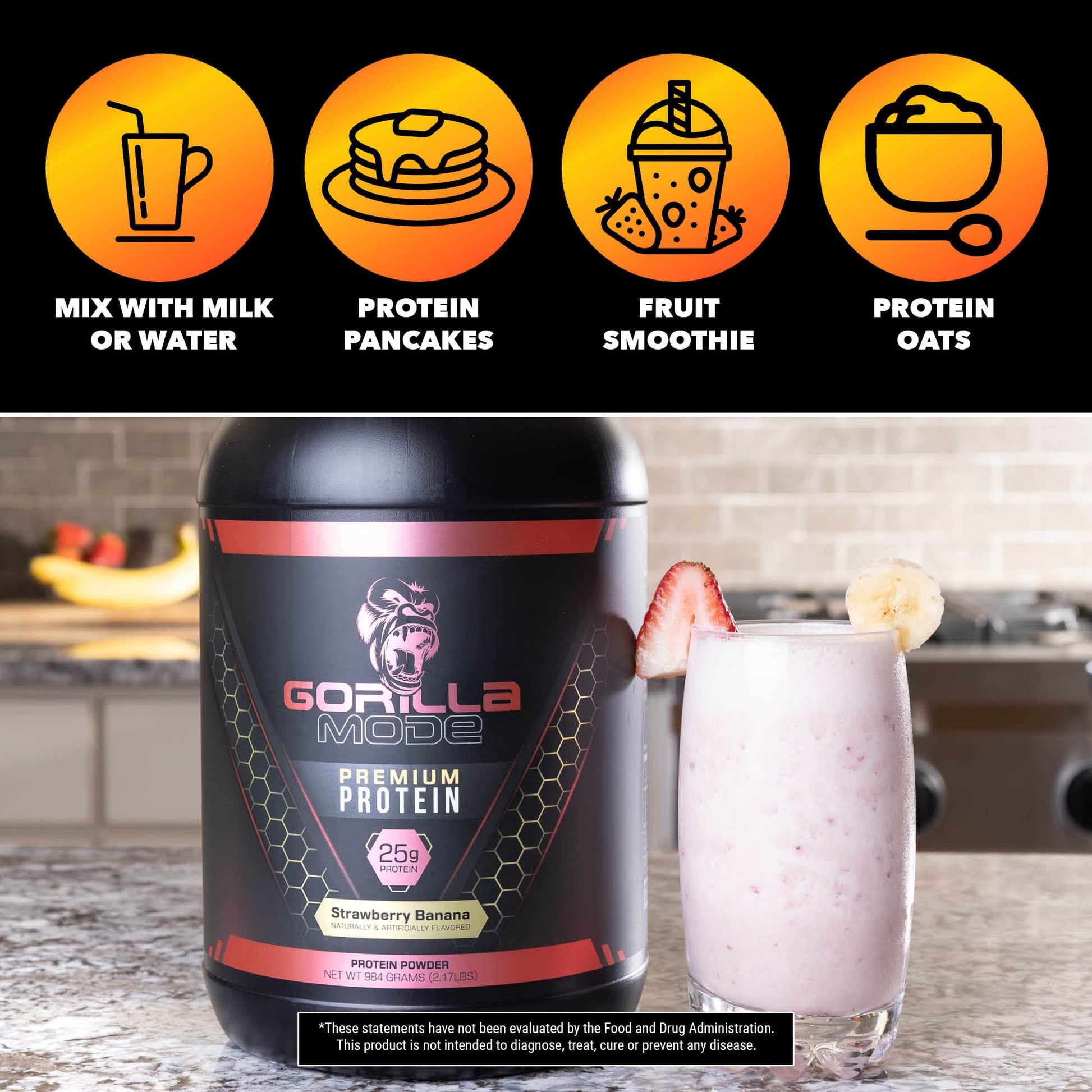 Gorilla Mode Premium Whey Protein - Chocolate Peanut Butter / 25 Grams of Whey Gorilla Mind uk supplements