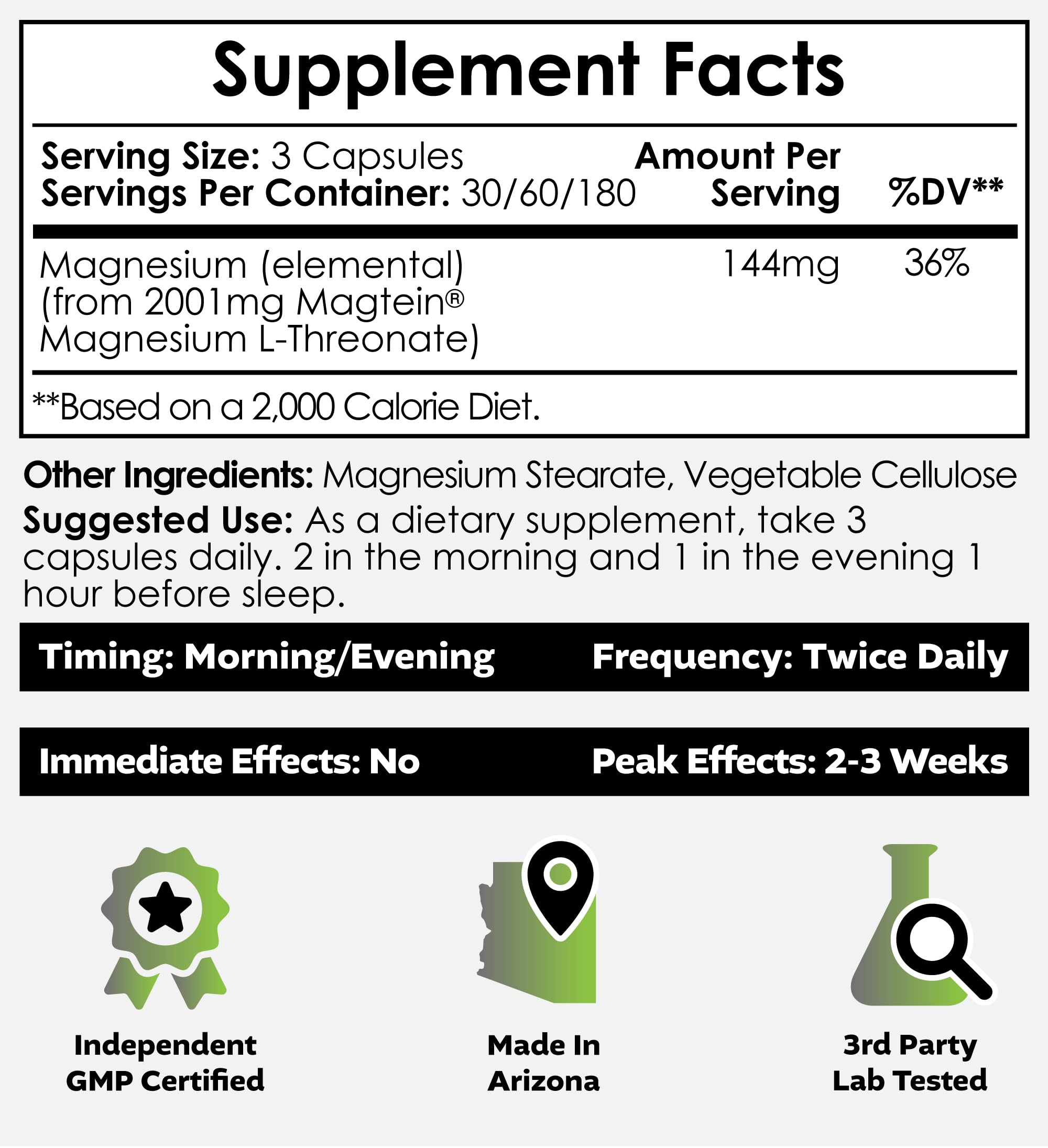 Nootropics Depot Magtein Magnesium L-Threonate Capsules | 90 Count | Mineral Supplement | Natural | Supports Mitochondrial Function | Boosts Energy and Cognitive Function Nootropics Depot uk supplements