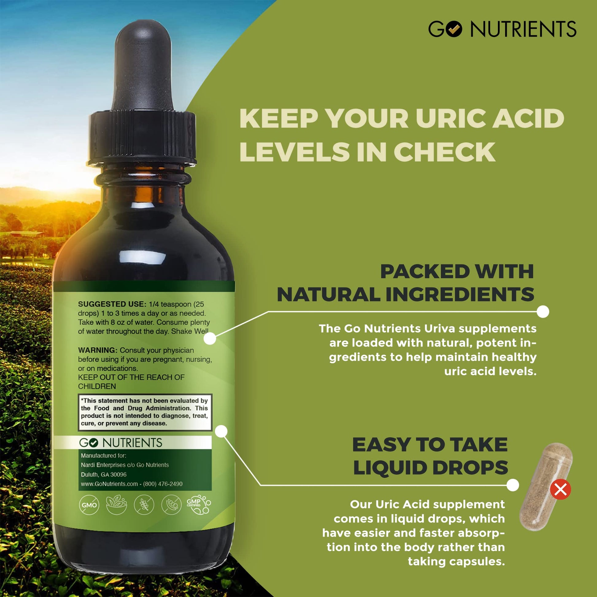 Go Nutrients Uriva Advanced Uric Acid Flush Cleanse with Tart Cherry Extract Celery Seed Extract Turmeric Go Nutrients uk supplements