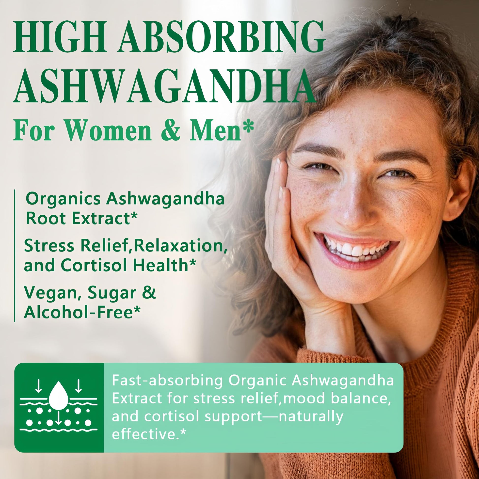 Organic Ashwagandha Drops,High Absorption Ashwagandha Extract Tincture for Stress Relief,Relaxation,Cortisol Support,Ashwagandha for Women & Men with Magnesium,L Theanine,Black Seed Oil,Vegan,Non-GMO HZZYPLANT uk supplements
