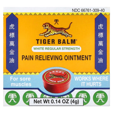 Tiger Balm Pain Relieving Ointment White Regular Strength, 0.15 Ounce Tiger Balm uk supplements