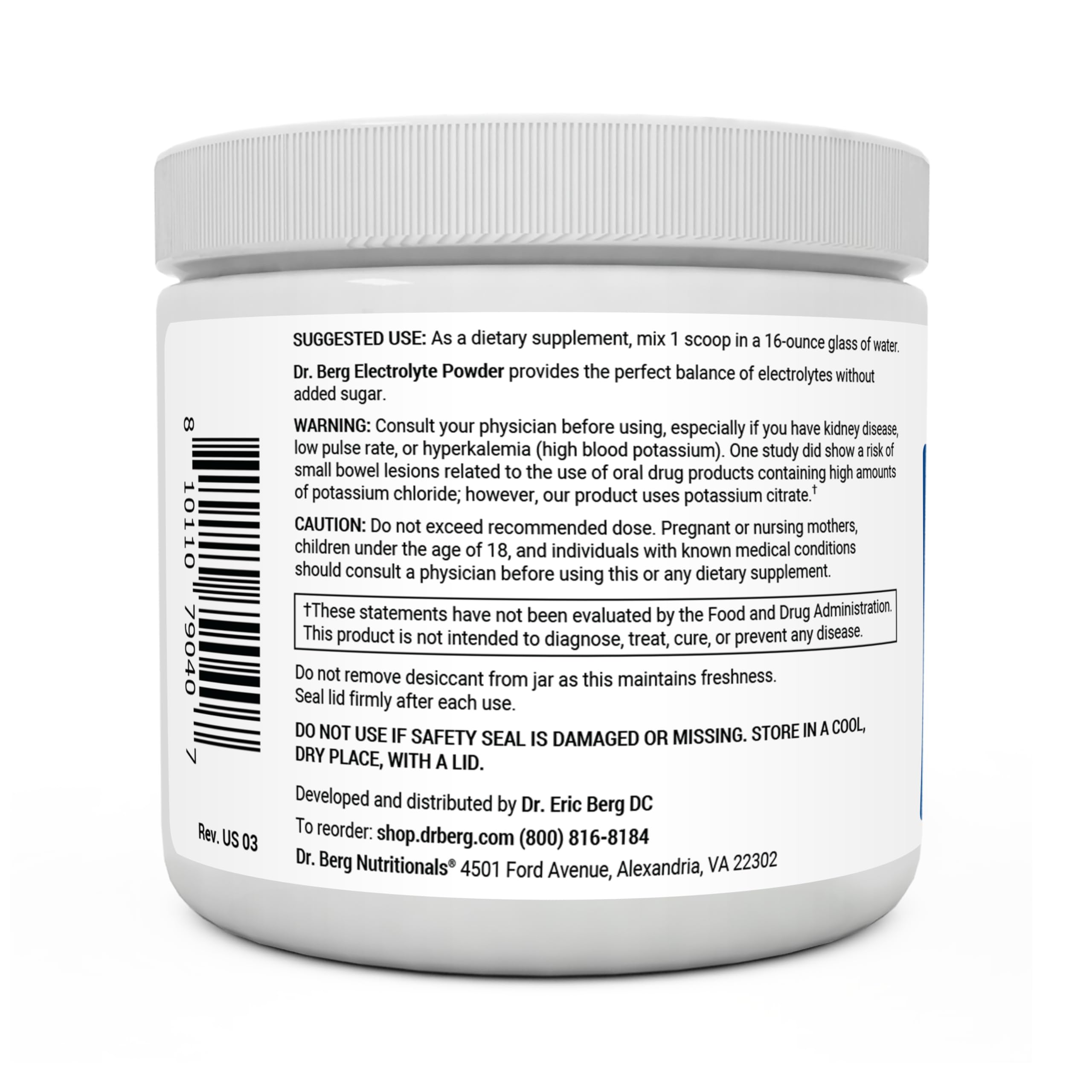 Dr. Berg Hydration Keto Electrolyte Powder - Enhanced w/ 1,000mg of Potassium Dr. Berg Nutritionals uk supplements