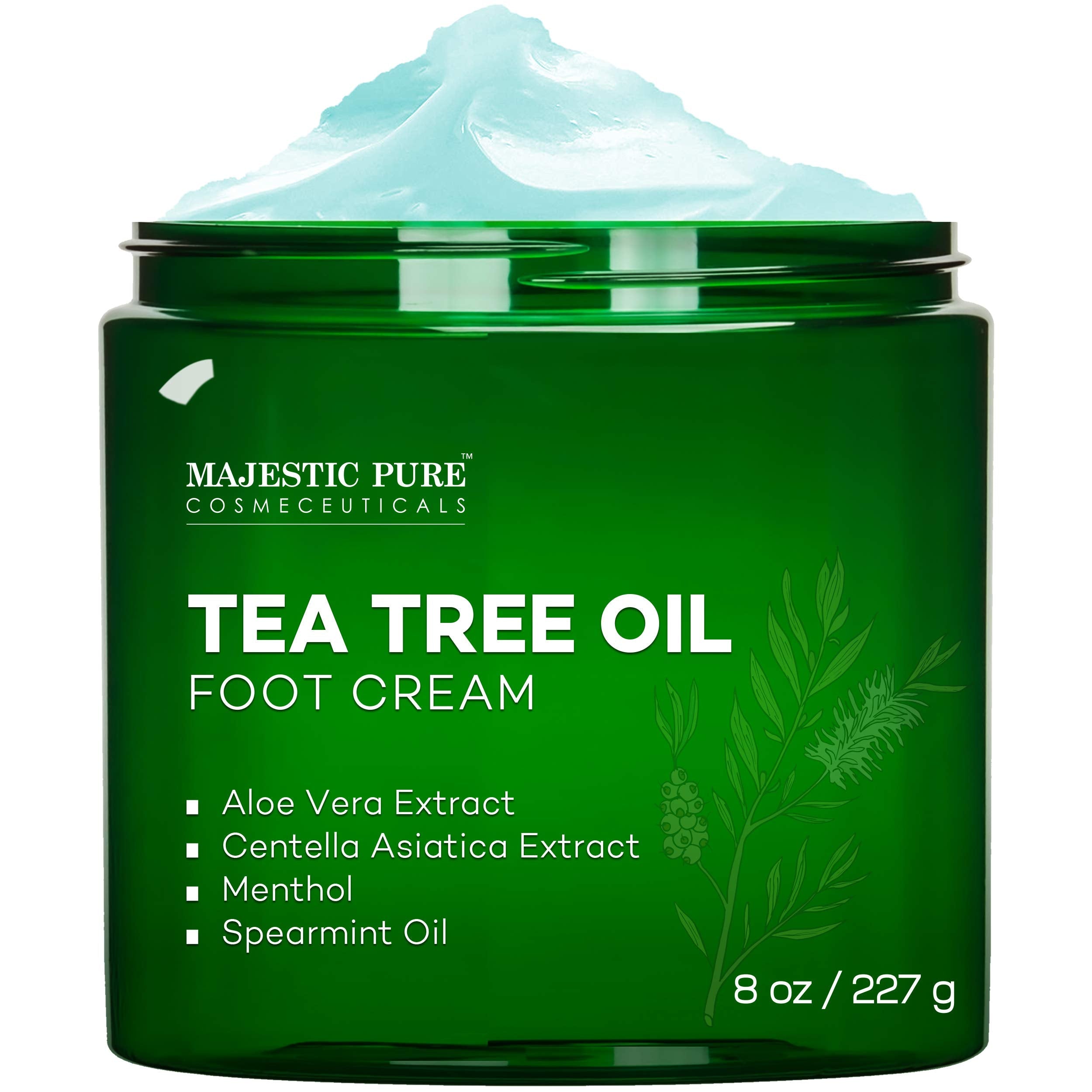 MAJESTIC PURE Athletes Foot Cream with Tea Tree Oil, Aloe & Spearmint - Hydrates MAJESTIC PURE uk supplements