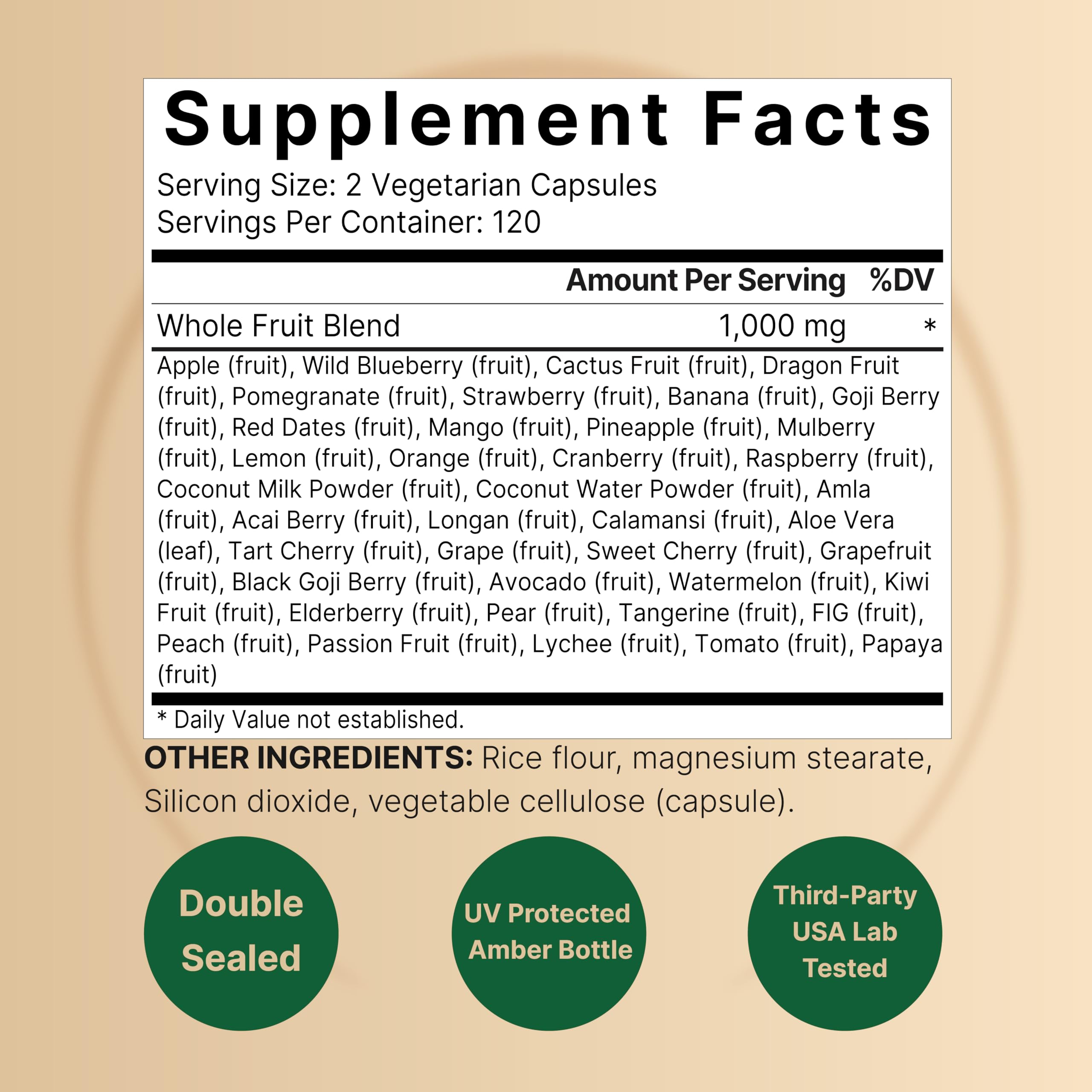 Fruit and Veggies Supplement – 480 Total Vegetarian Capsules | Balance of Natural 40 Whole Fruits & Veggies Blend | Fresh Superfood Formula with Vitamins and Minerals – Non-GMO NatureBell uk supplements