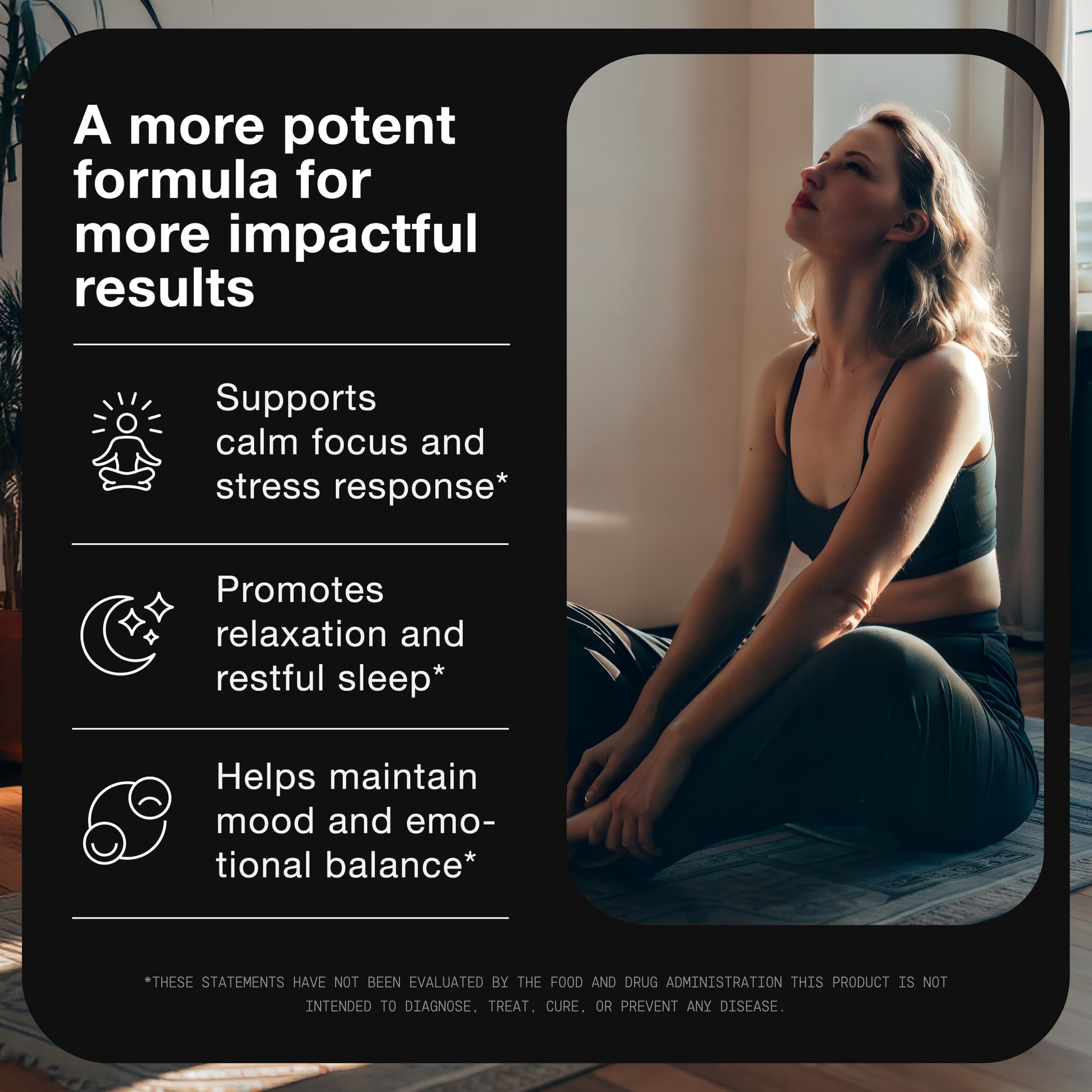 Cortisol Supplement for Women and Men — Calm, Balanced-Strength 5-in-1 Non-Drowsy, Third-Party Tested with Magnesium Glycinate, Ashwagandha, L-Theanine, Phosphatidylserine, Rhodiola — 120 Capsules Toniiq uk supplements