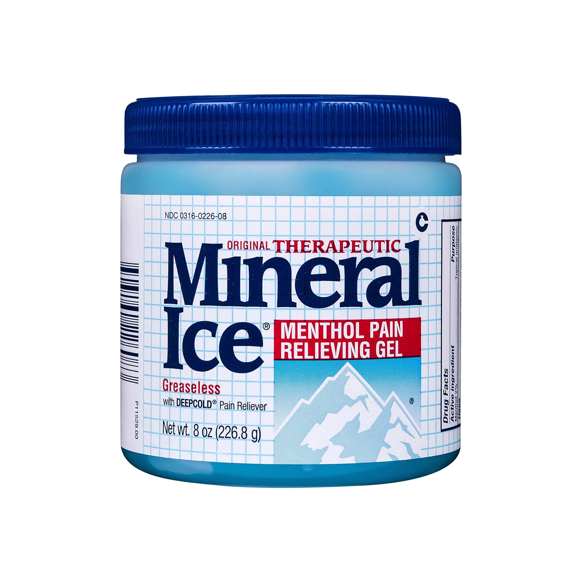 Mineral Ice Original Therapeutic Menthol Pain Relief Gel. Greaseless with "Deepcold" Pain Reliever. Provides Cooling & Penetrating Relief for Arthritis, Simple Backache, Strains & Sprains (8 Ounce) Mineral Ice uk supplements