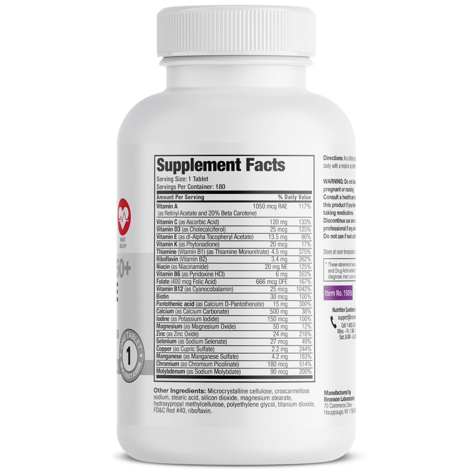 Bronson ONE Daily Women’s 50+ Complete Multivitamin Multimineral, 180 Tablets Bronson uk supplements