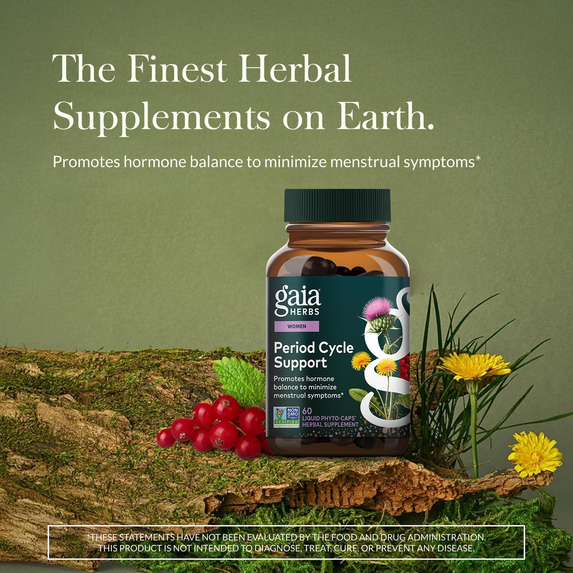 Gaia Herbs Period Cycle Support - Supports Hormone Balance & PMS Relief* - Herbal Supplement with Vitex Berry & Schisandra - Free from Gluten, Dairy & Soy - 60 Vegan Capsules (60 Servings) Gaia Herbs uk supplements