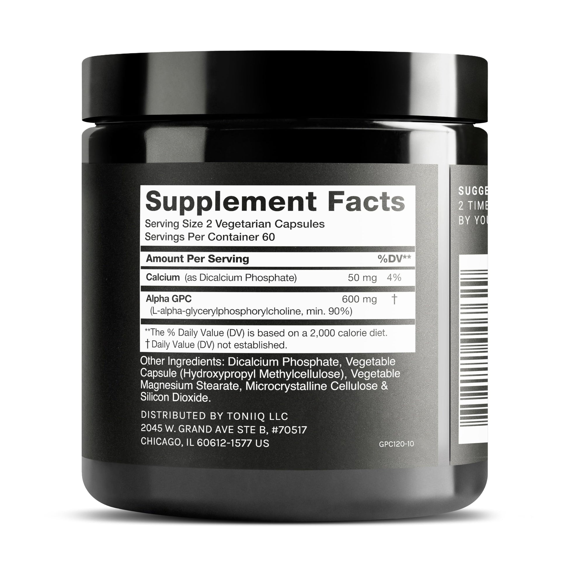 Toniiq Ultra High Purity Alpha GPC Capsules - 600mg Concentrated Formula - 90%+ Highly Purified and Bioavailable Nootropic - 120 Capsules Alpha GPC Supplement Toniiq uk supplements