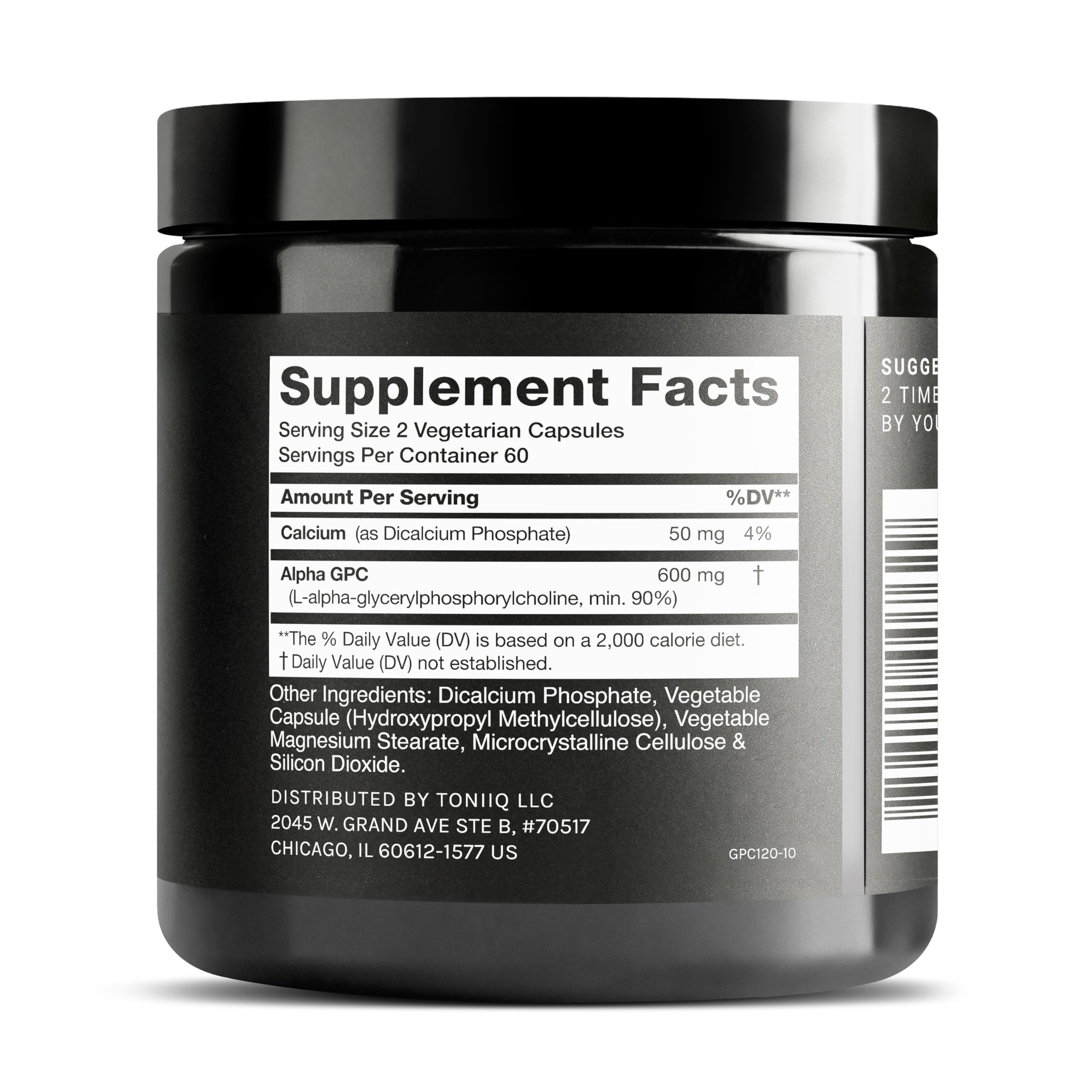 Toniiq Ultra High Purity Alpha GPC Capsules - 600mg Concentrated Formula - 90%+ Highly Purified and Bioavailable Nootropic - 120 Capsules Alpha GPC Supplement Toniiq uk supplements