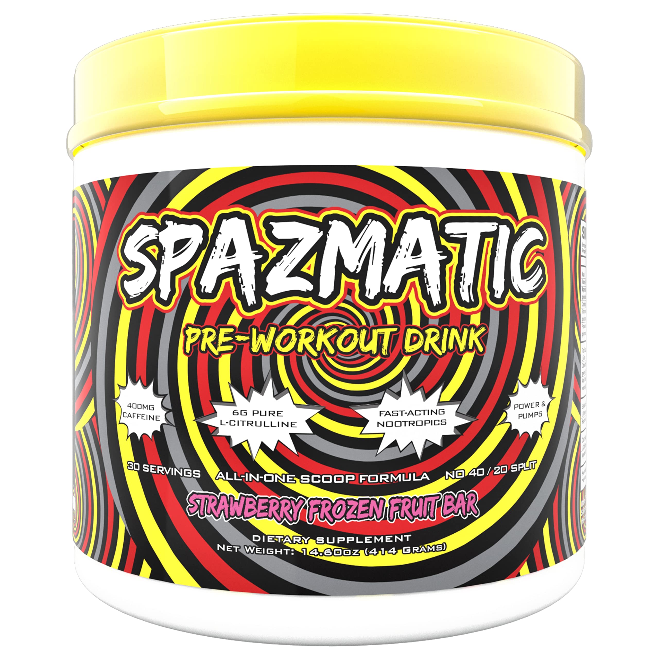 Spazmatic Pre-Workout Powder - 400mgs Caffeine - 6 Grams Pure Citrulline for Muscle TIM MURIELLO'S SPAZMATIC PRE-WORKOUT DRINK uk supplements