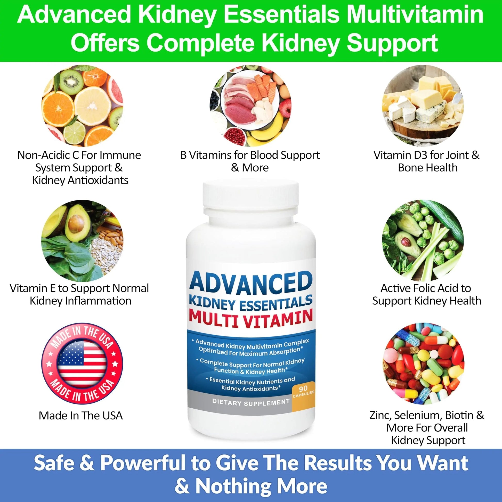 Advanced Kidney Essentials Multivitamin. Kidney Support Supplement for Complete Kidney Health. Kidney Health Supplement Kidney Restore uk supplements