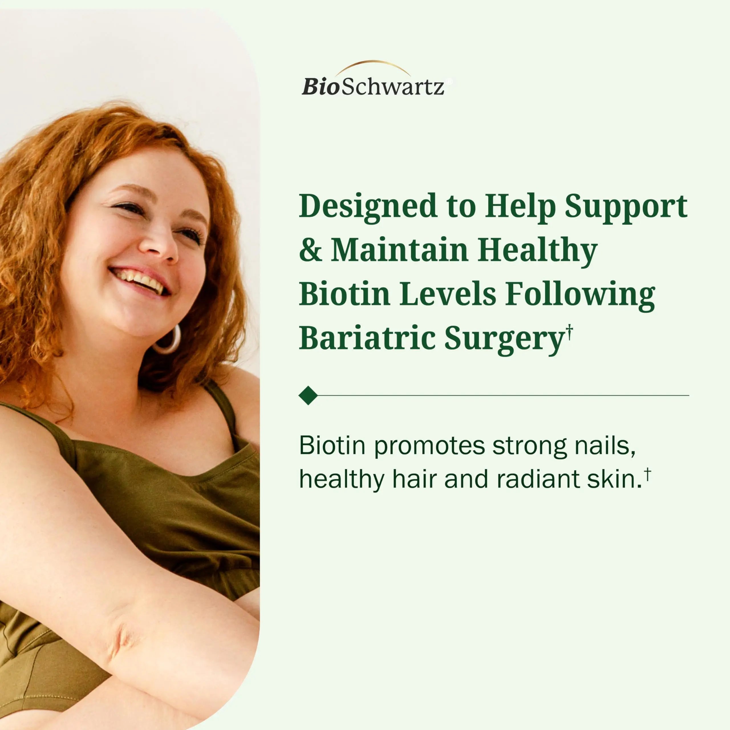 BioSchwartz Bariatric Biotin Chewable Tablets - 5500mcg Biotin per Serving - Green Apple Flavor, 3 Month Supply - Sugar-Free Hair Skin Nails Vitamins BioSchwartz uk supplements