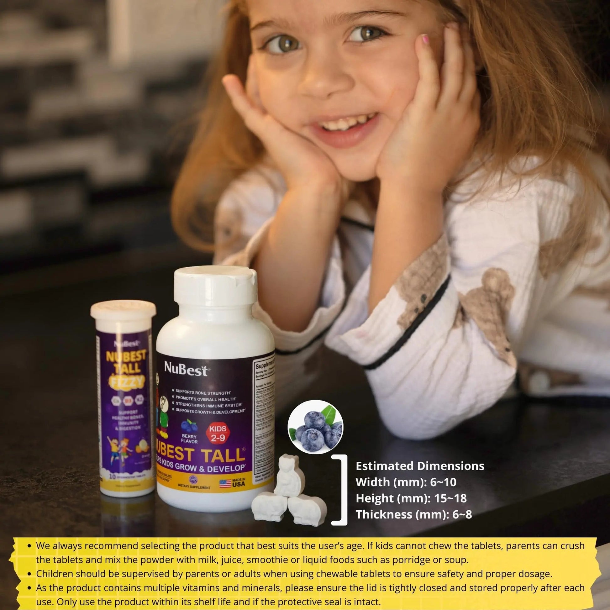 NuBest Tall Kids - Multivitamins & Minerals for Age 2 to 9 - Bone Strength & Immunity Support - Helps Kids, Toddlers Healthy NuBest uk supplements