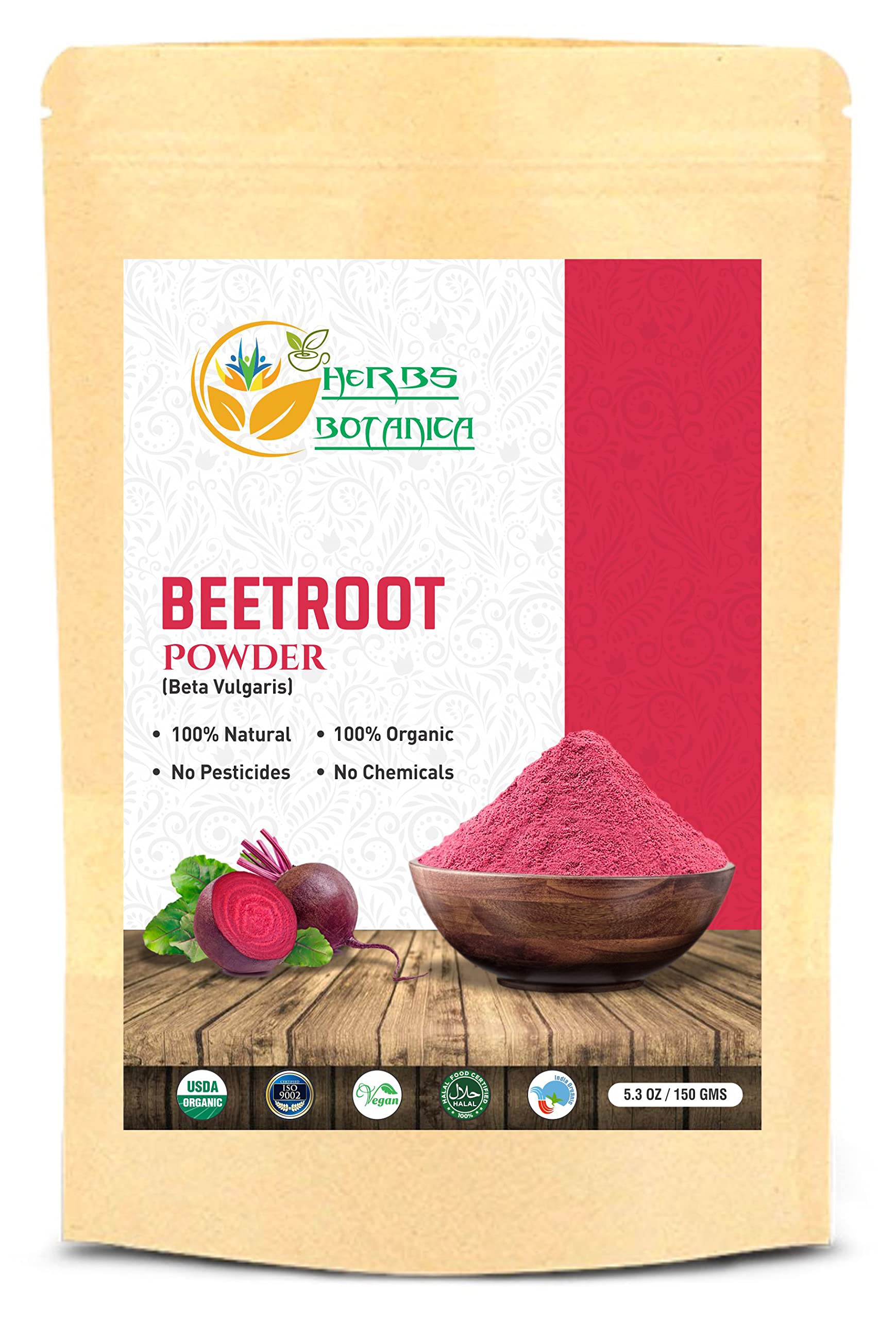 Herbs Botanica Beetroot Powder Organic for Baking and Smoothies | Nitric Oxide Suppement Herbs Botanica uk supplements