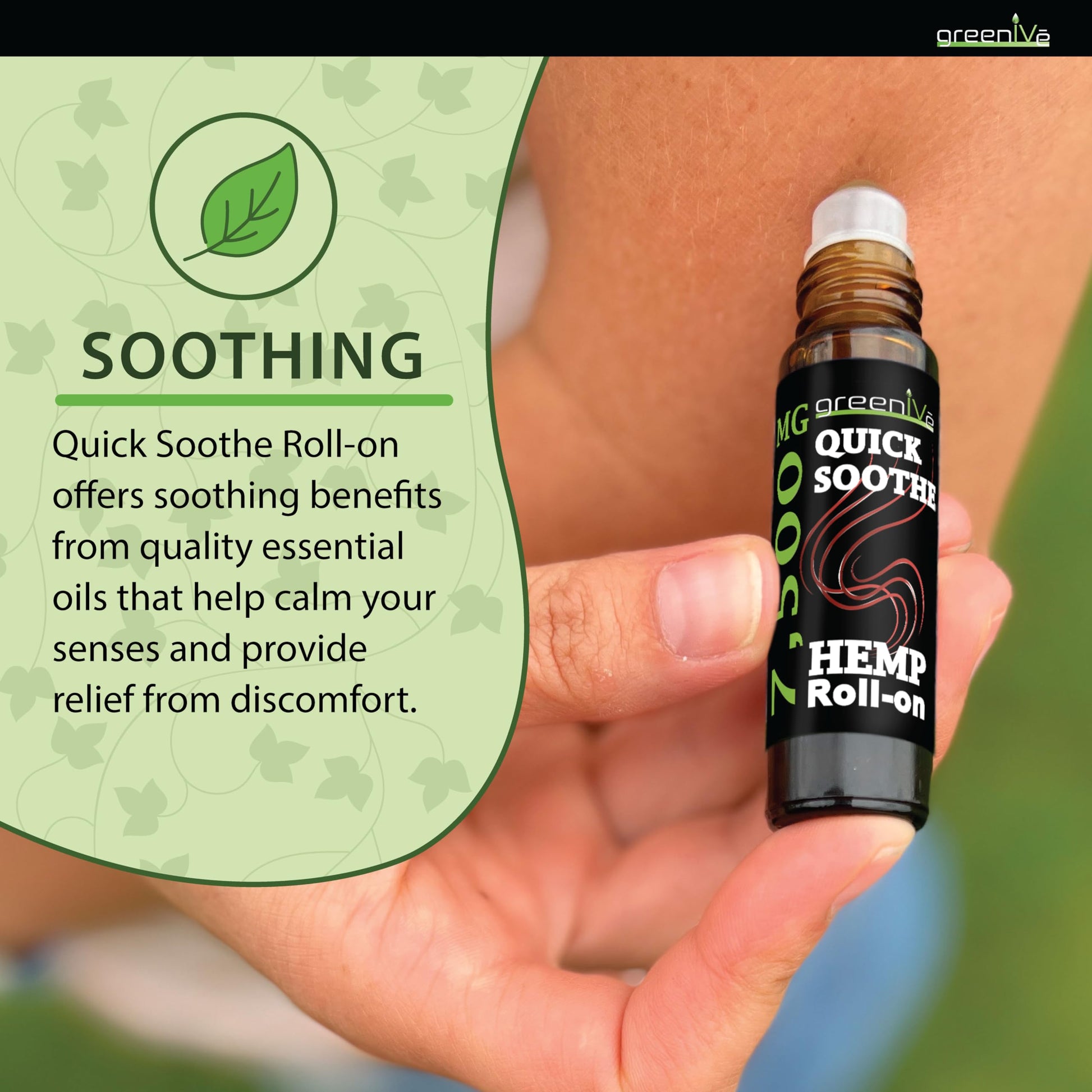 GreenIVe 7,500mg Hemp Roll-On Quick Soothe Therapeutic Essential Oil Blend for Topical Targeting Roll-On (4 Pack) GreenIVe uk supplements
