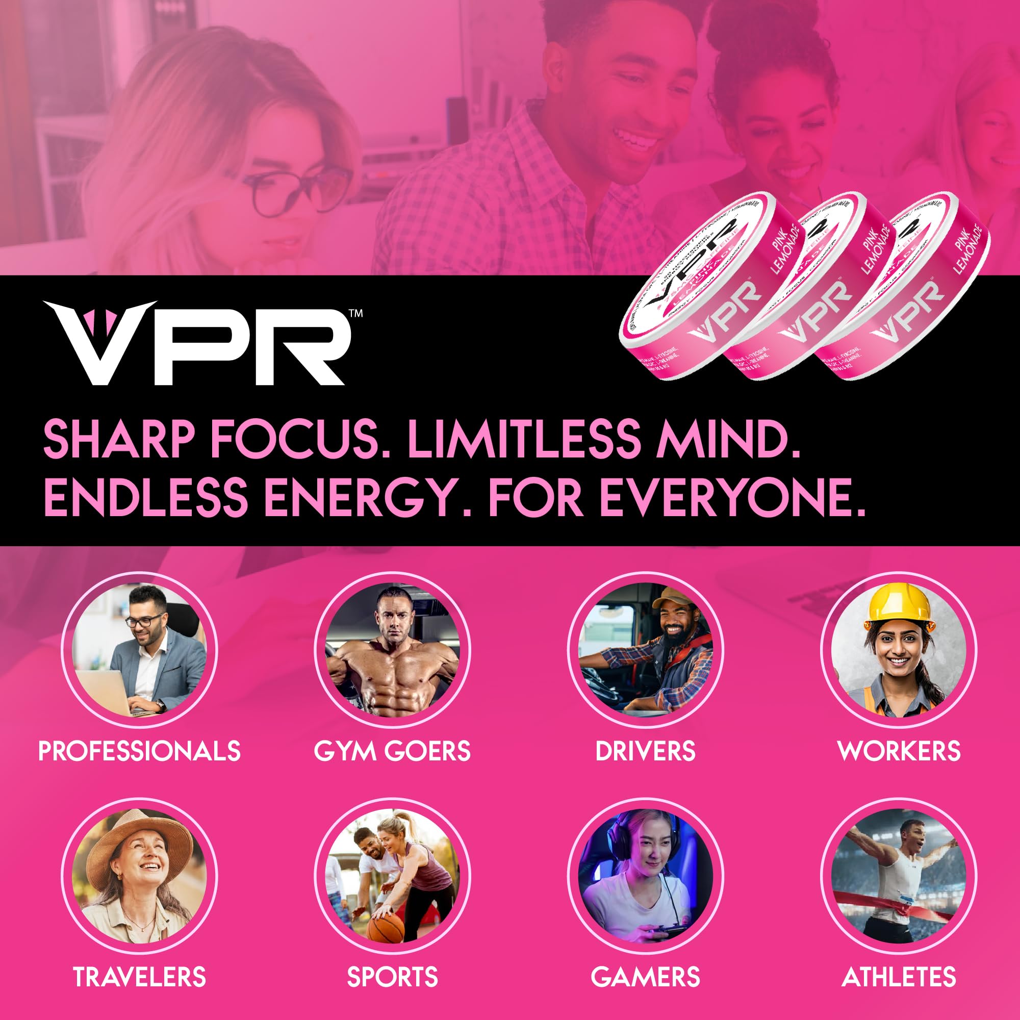 VPR 75MG Caffeine Nootropic Pouches | 20 Count Energy Pouches with Lion's Mane, Alpha-GPC, Vitamin B6 & B12, L-Theanine, and L-Tyrosine | Naturally Flavored Focus Pouches with No Sugar (Variety Pack) VPR Energy uk supplements