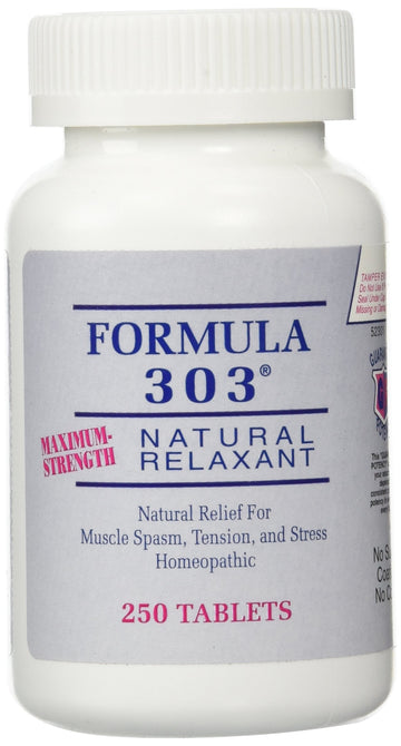 Dee Cee Labs Formula 303 Maximum Strength All-Natural Relaxant Tablets, 250 Tablets; All-Natural Relaxant containing Magnesium for Sore Muscles, Passion Flower, and Valerian Root Dee Cee Laboratories uk supplements