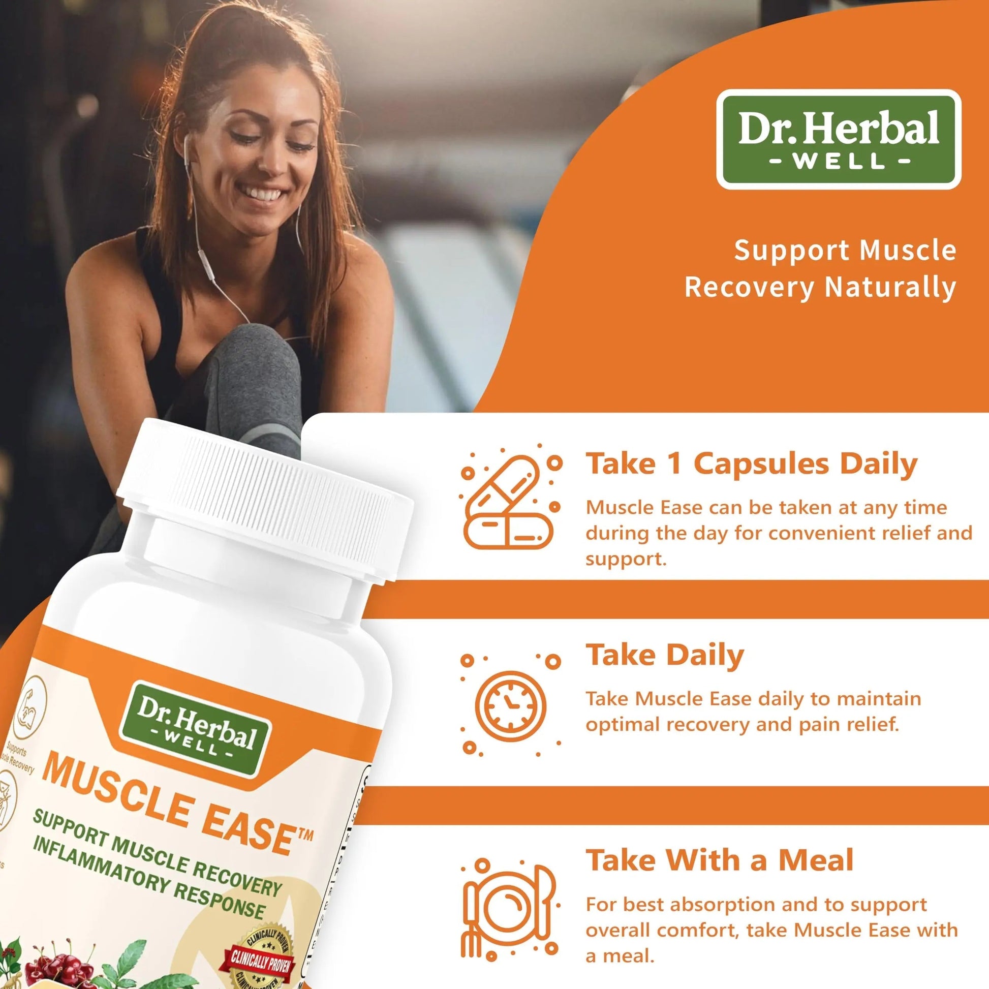 DR.HERBAL WELL Muscle Ease - Joint, Muscle & Nerve Support Fast Acting Relax Comfort Recovery Natural Herbal Supplement - (60 Capsules) MAX-Strength DR. HERBAL WELL uk supplements