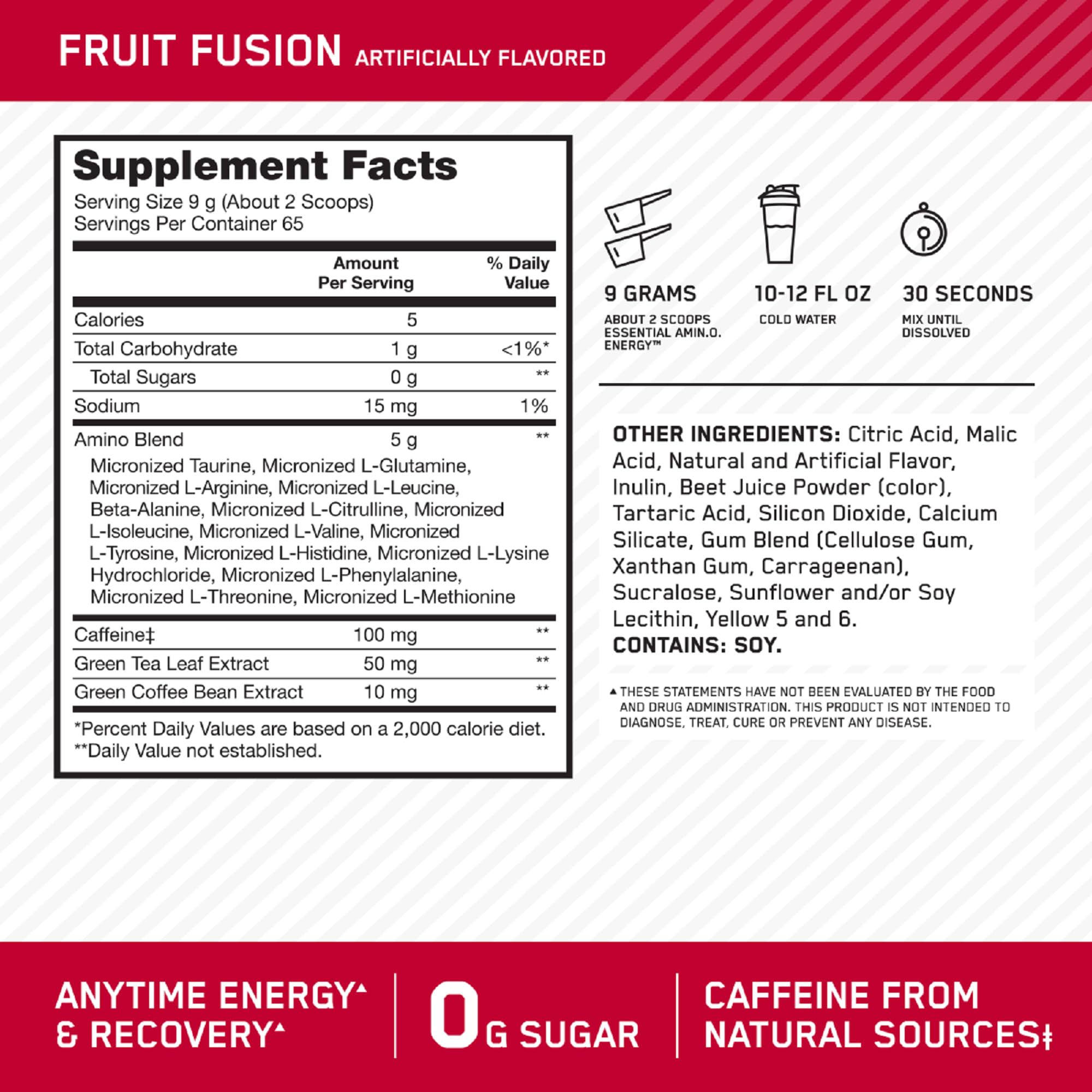 Optimum Nutrition Amino Energy - Pre Workout with Green Tea, BCAA, Amino Acids Optimum Nutrition uk supplements
