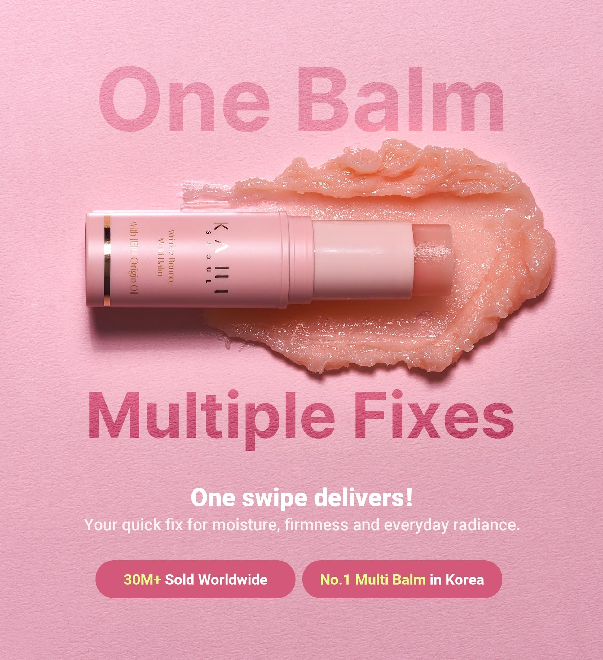 KAHI Wrinkle Bounce Multi Balm Stick | PDRN Collagen Wrinkle Stick | Korean Skin Care |All-in-One Hydrating Lip Balm Eye Cream Neck Cream Make Up Base & Face Mist Moisture Balm KAHI uk supplements