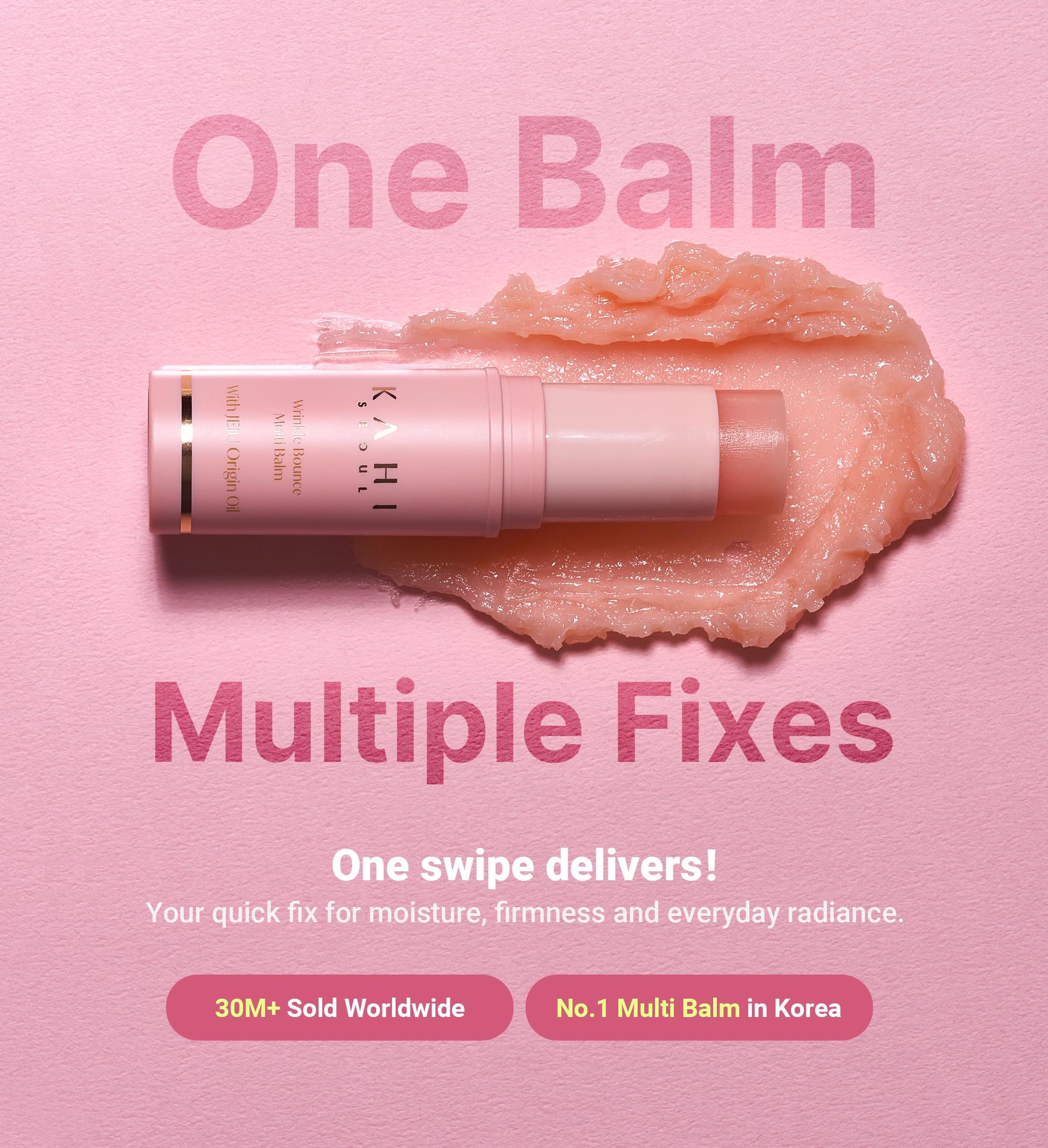 KAHI Wrinkle Bounce Multi Balm Stick | PDRN Collagen Wrinkle Stick | Korean Skin Care |All-in-One Hydrating Lip Balm Eye Cream Neck Cream Make Up Base & Face Mist Moisture Balm KAHI uk supplements