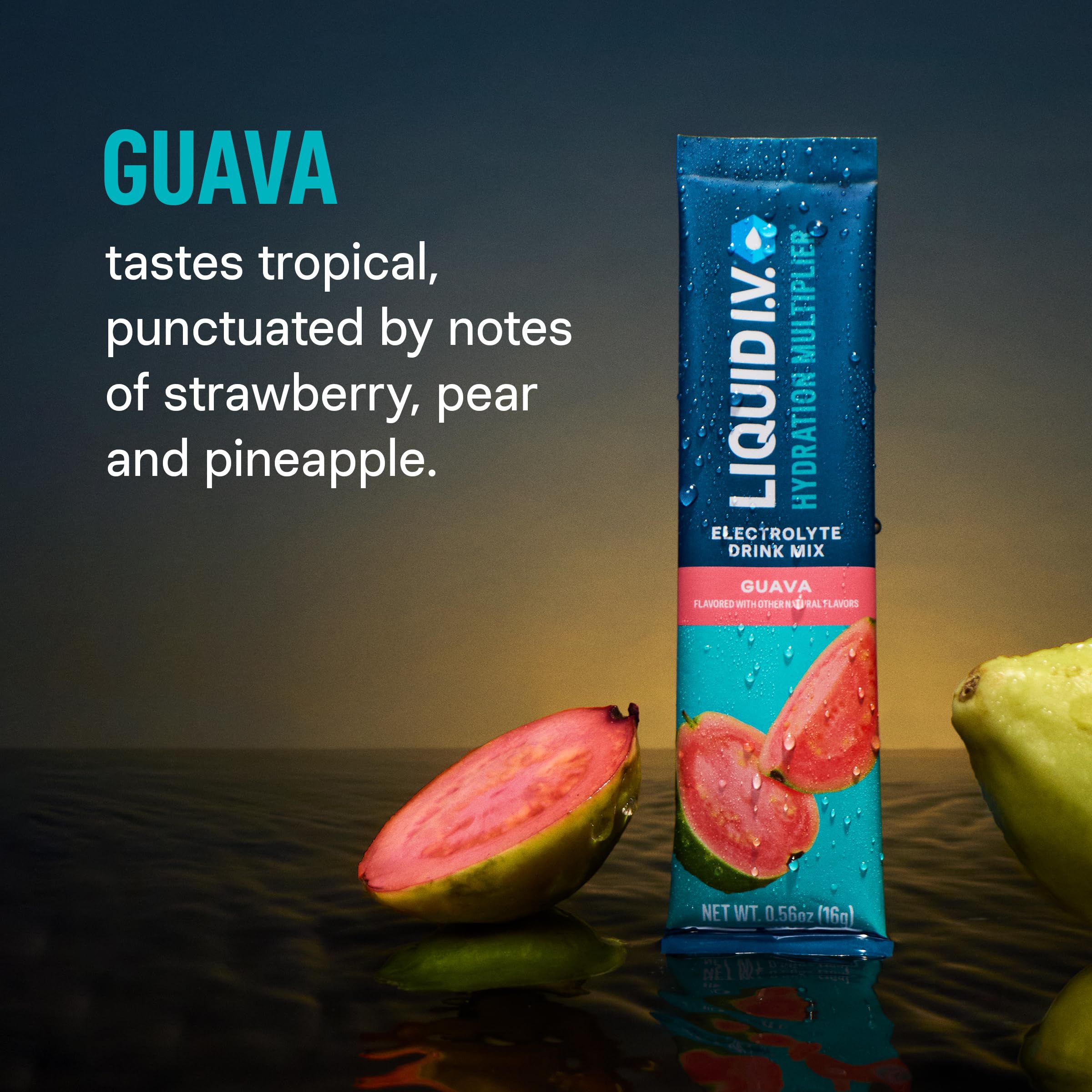 Liquid I.V.® Hydration Multiplier - Guava | Electrolyte Powder Drink Mix | 1 Pack (16 Servings) Liquid I.V. uk supplements