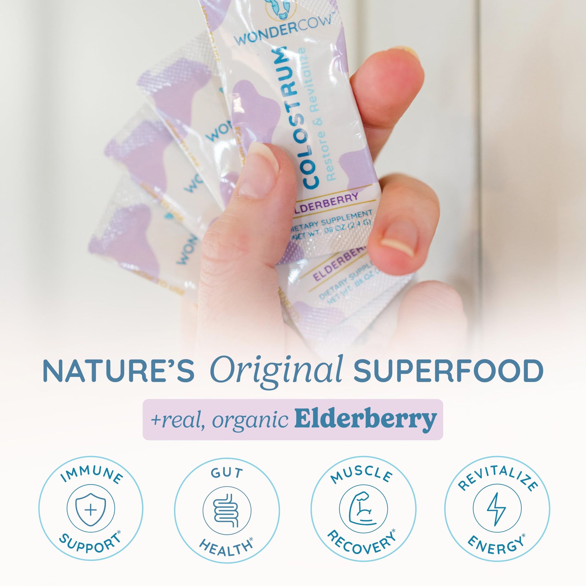 WONDERCOW Colostrum Supplement Powder for Gut Health, Immune Support & Wellness | Natural IgG Pure Whole Bovine Colostrum Superfood, Elderberry, 30 Servings WONDERCOW uk supplements