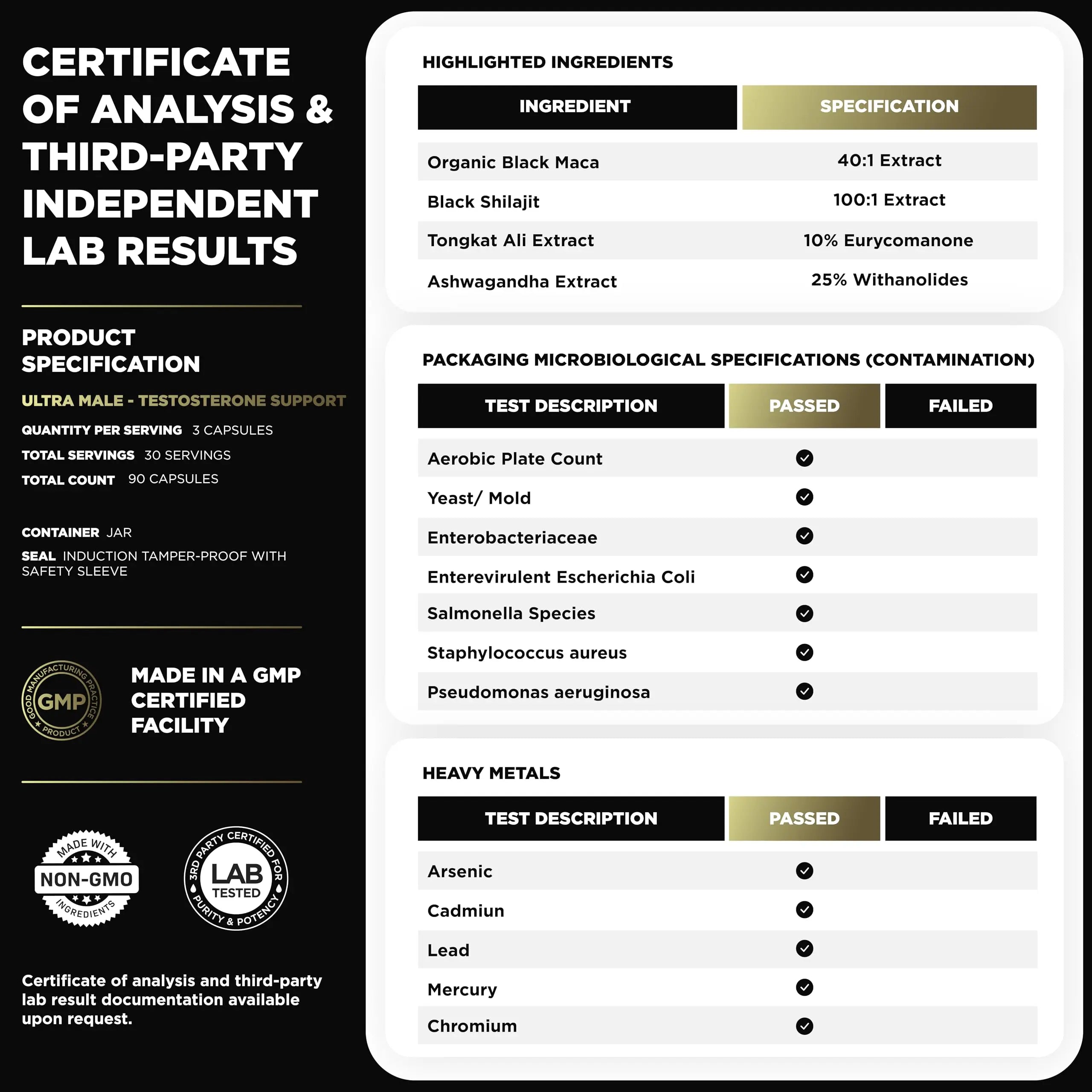 ULTRA MALE® Premium for Men w. 100:1 Shilajit, 40:1 Black Maca, Ashwagandha 25%, Tongkat Ali 10% - Clinical Strength Male Enhancing Supplement for Men Health Libido+ TERRA ELMNT uk supplements