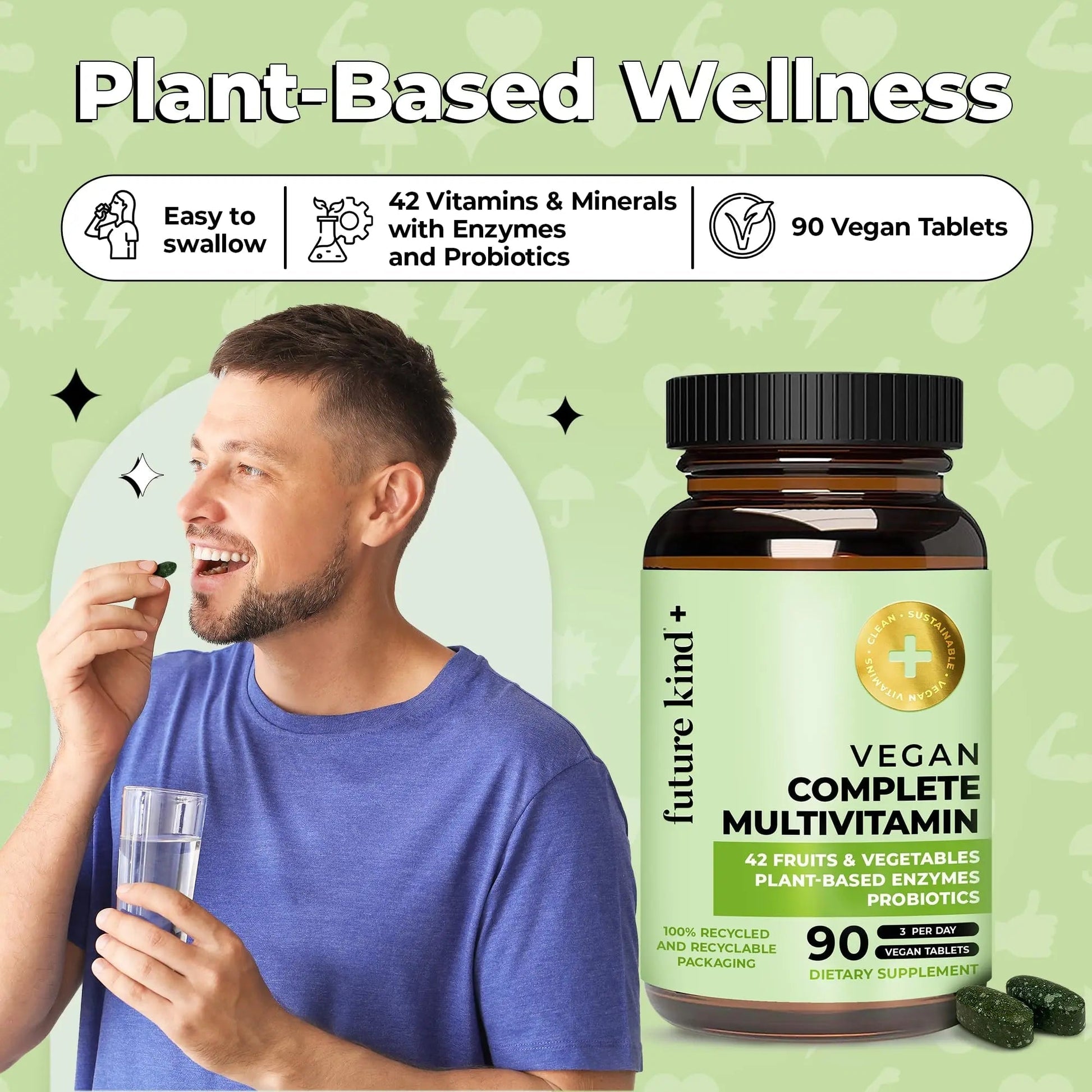 Future Kind Vegan Multivitamins Complete - 42-in-1 Vegan Multivitamins for Women & Men with Enzymes, B12, Zinc, & Probiotics Future Kind uk supplements