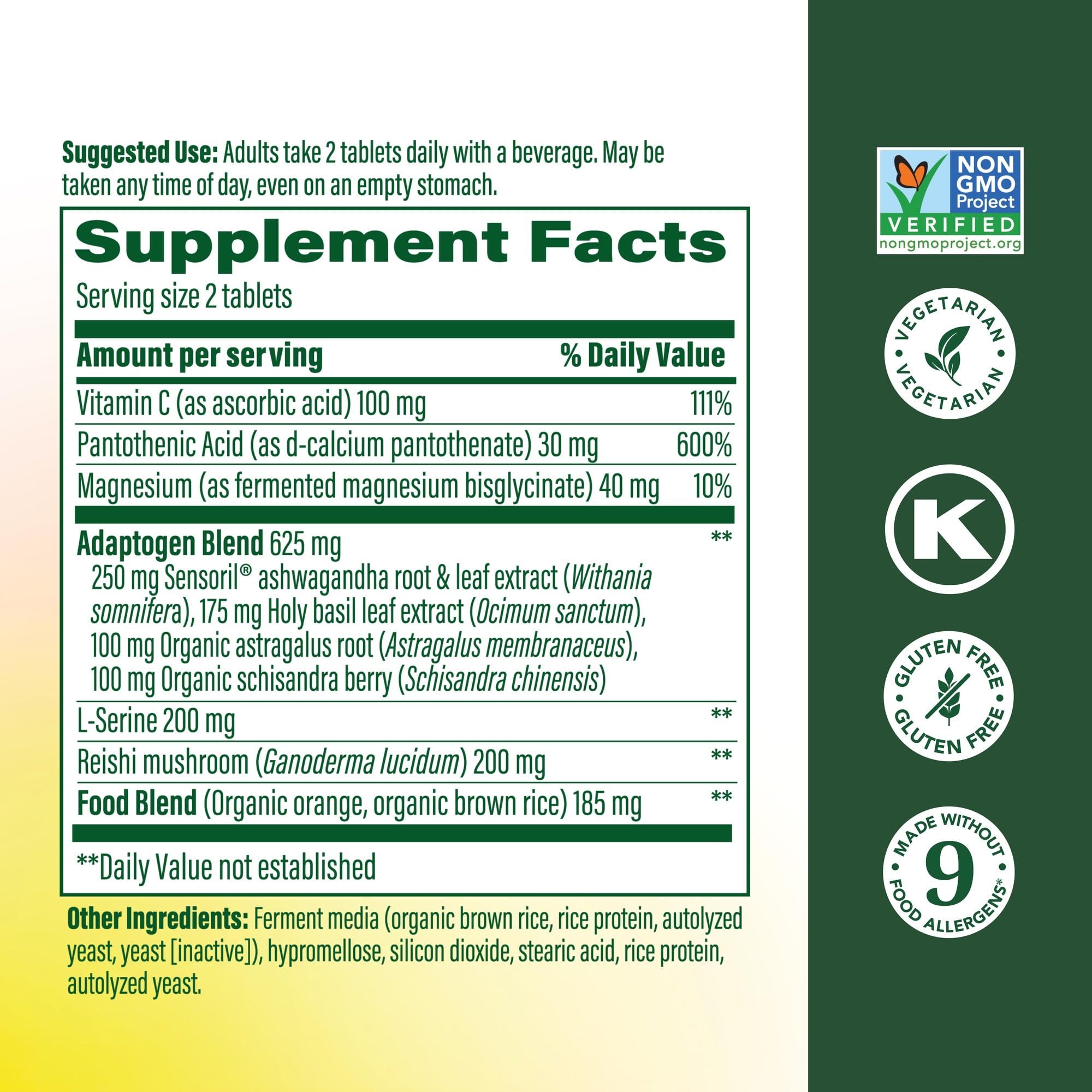 MegaFood Adrenal Strength - Adrenal Support Supplements with Ashwagandha and Magnesium Glycinate, Vitamin C, Holy Basil, Astragalus, Reduces Cortisol Levels - Vegetarian - 60 Tablets (30 Servings) MegaFood uk supplements