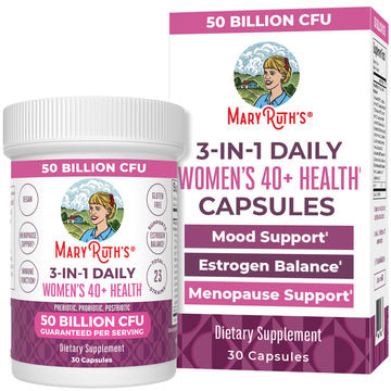 MaryRuth's 3-in-1 Daily Health 40+ Probiotics for Women | Hormonal & Menopause Support Supplement for Women | Gut Health Capsules | 50 Billion CFU | Allergen Free | 30 Ct MARYRUTH'S uk supplements
