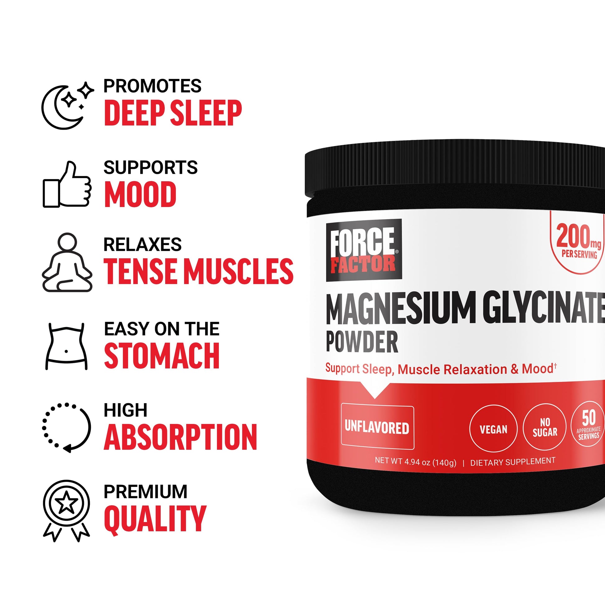 Force Factor Magnesium Glycinate 200mg, Magnesium Supplement for Women and Men to Support Sleep, Muscle Relaxation, and Mood, High Absorption, Vegan, 50 Servings Force Factor uk supplements