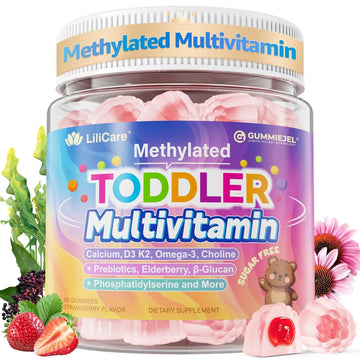 Toddler Multivitamin Gummies with Iron, Omega-3, ARA, Calcium, Prebiotic | Methylated Vitamins for Kids Ages 2+ | Overall Support | LILICARE uk supplements